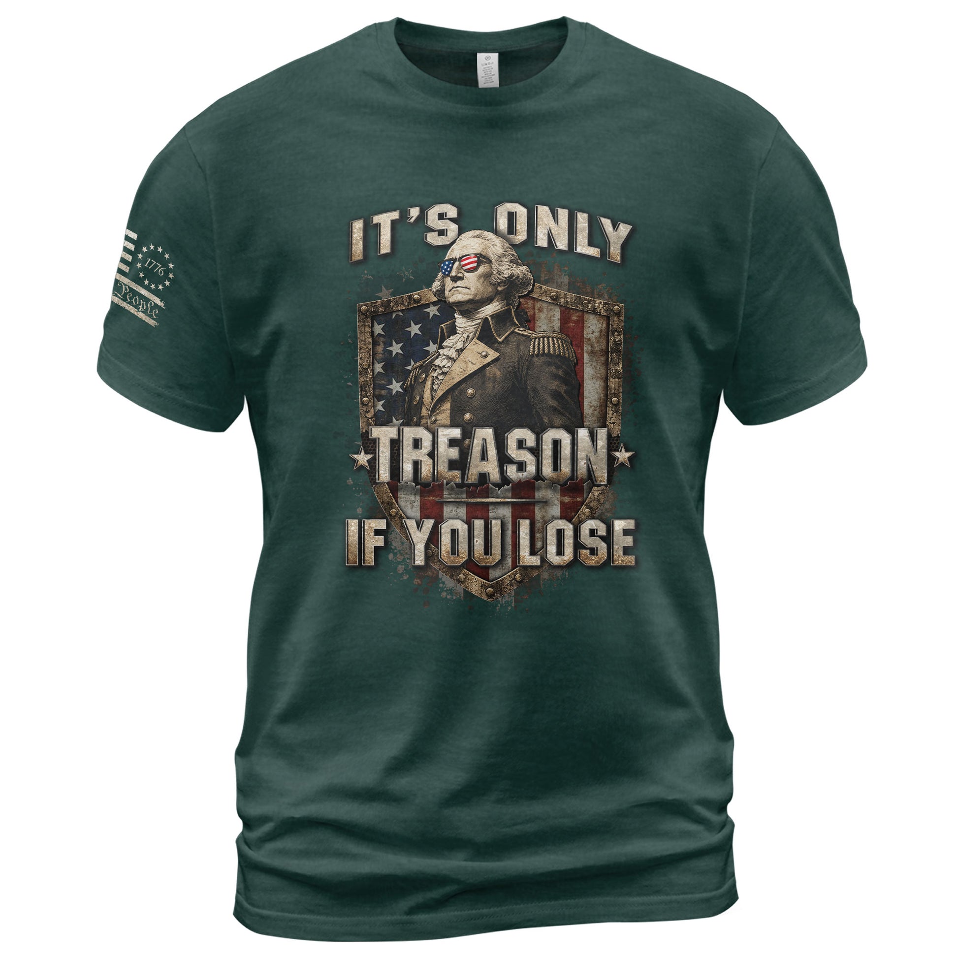 It's Only Treason If You Lose T-Shirt George Washington Patriotic Shield Flag Tee - Rust Field Wear