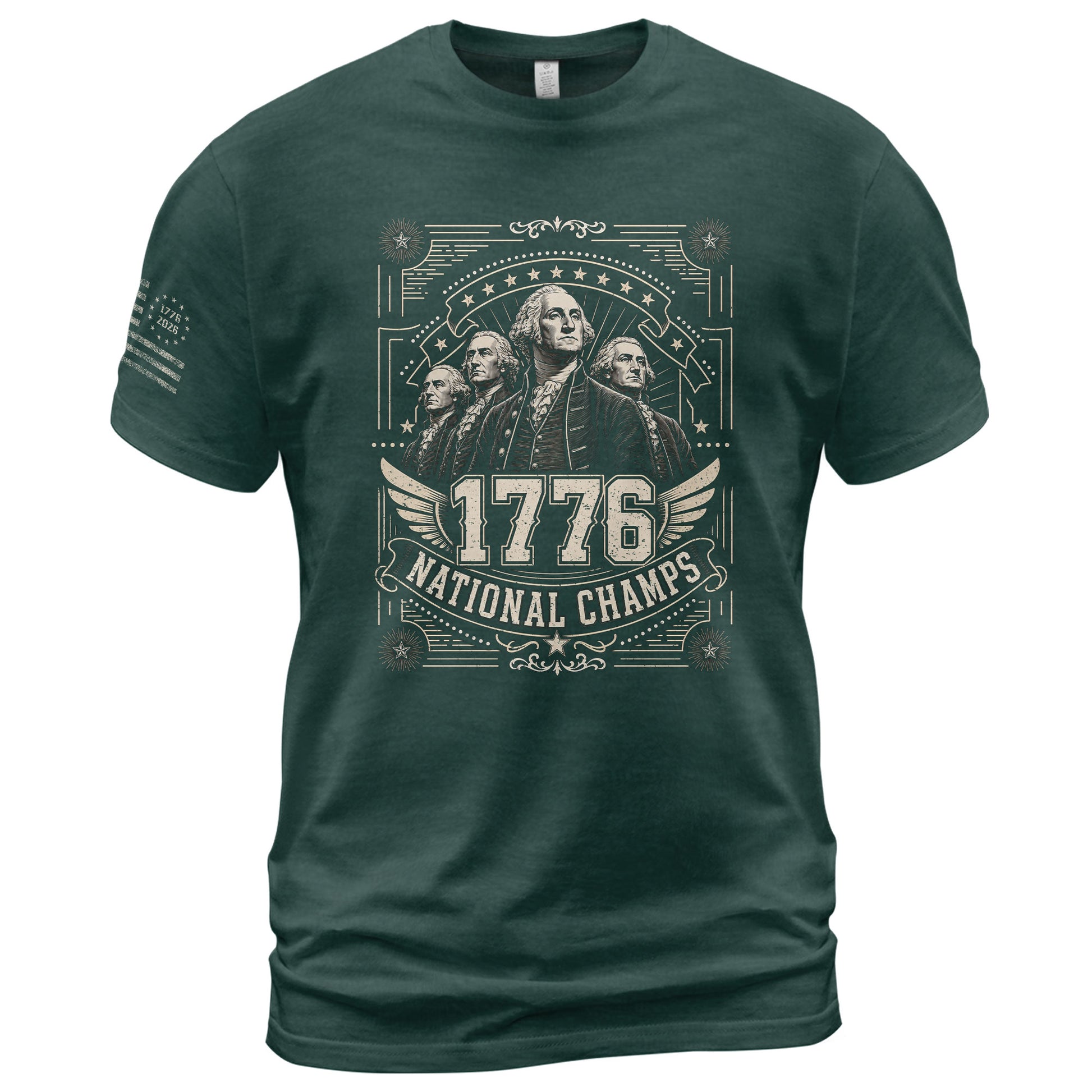 Patriotic 1776 National Champs T-Shirt - Vintage Style Founding Fathers Apparel Design - Rust Field Wear