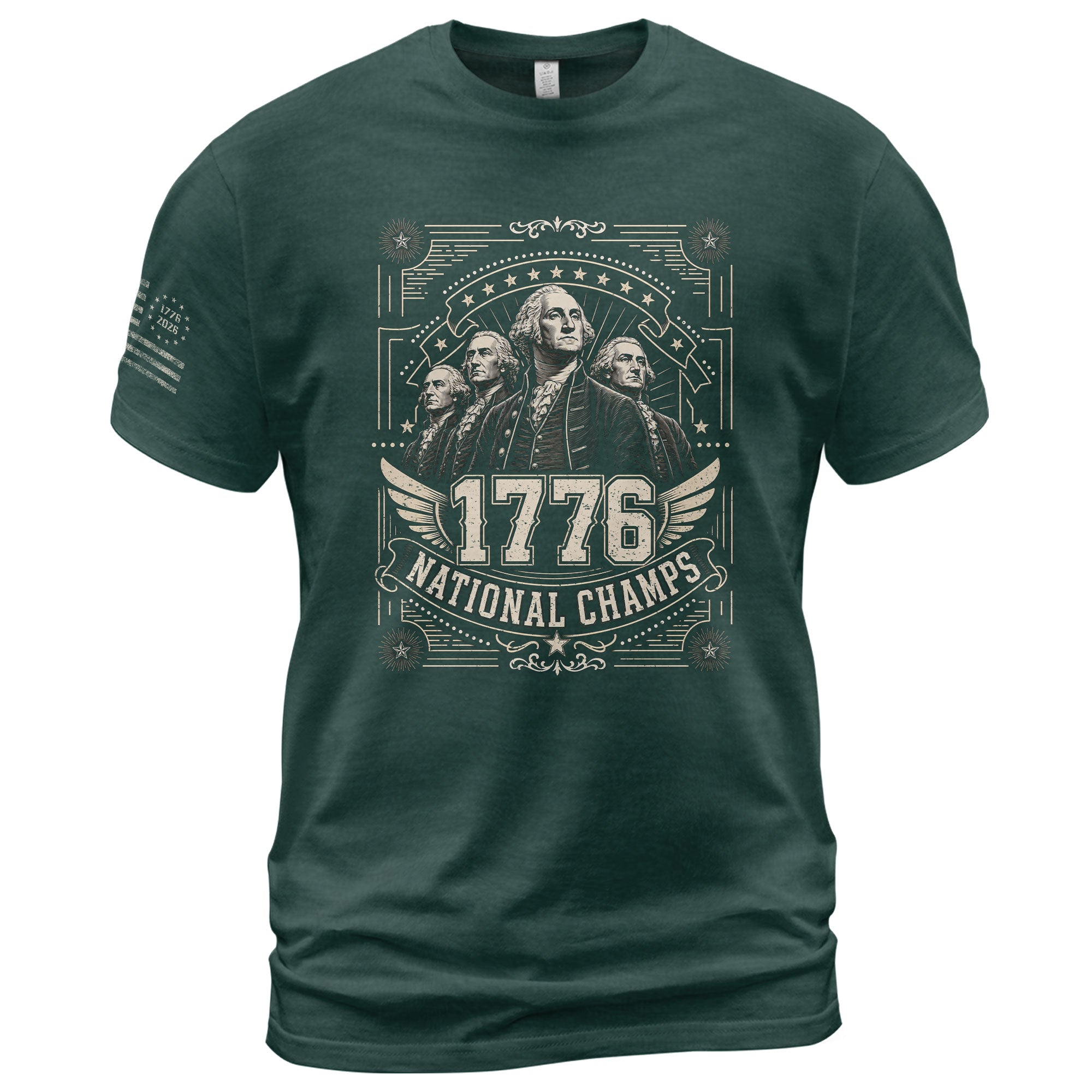 Patriotic 1776 National Champs T-Shirt - Vintage Style Founding Fathers Apparel Design - Rust Field Wear