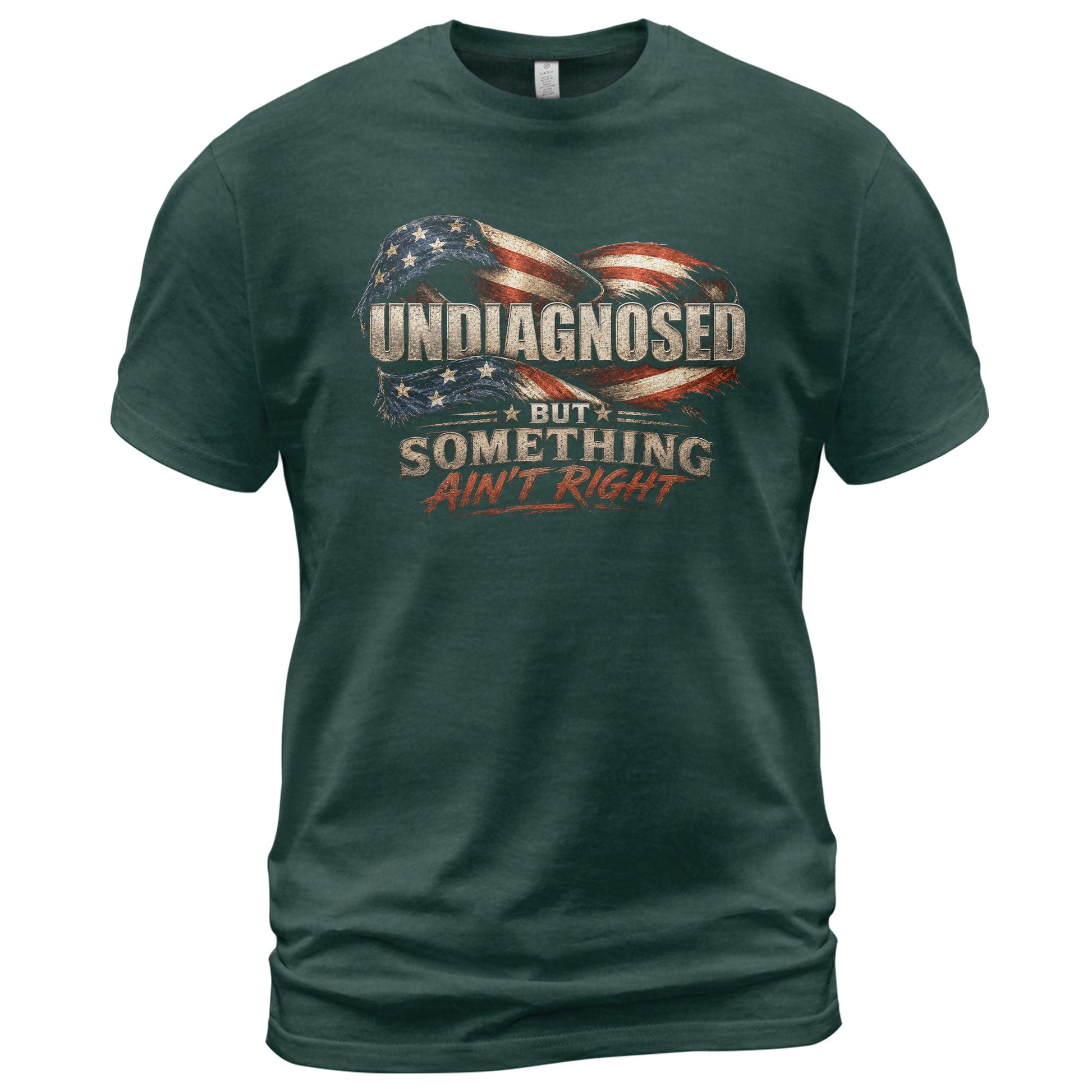 Undiagnosed But Something Ain't Right Eagle Flag T-Shirt Funny Patriotic Graphic Tee - Rust Field Wear