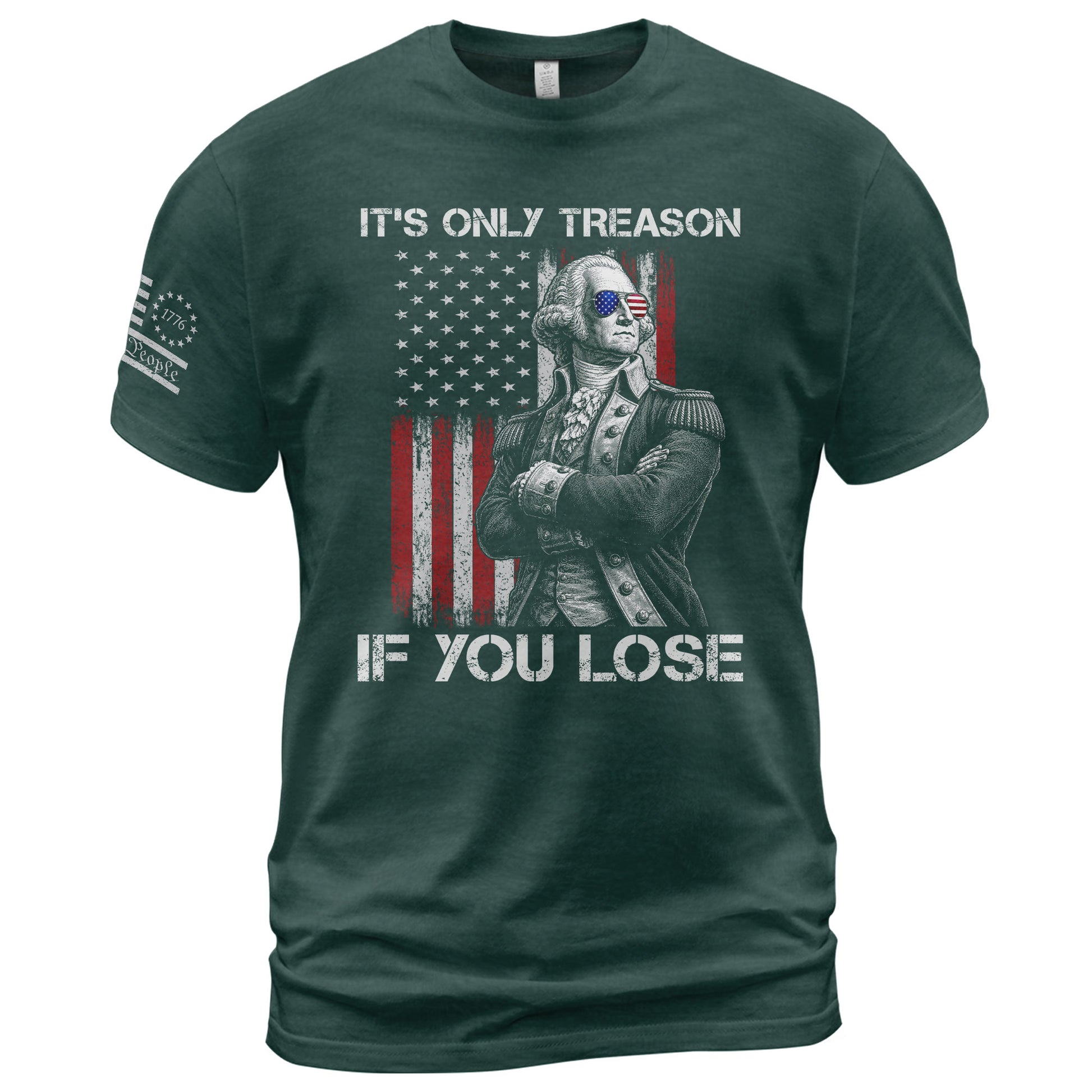 It's Only Treason If You Lose Shirt Patriotic George Washington Retro Flag Men T-Shirt - Rust Field Wear