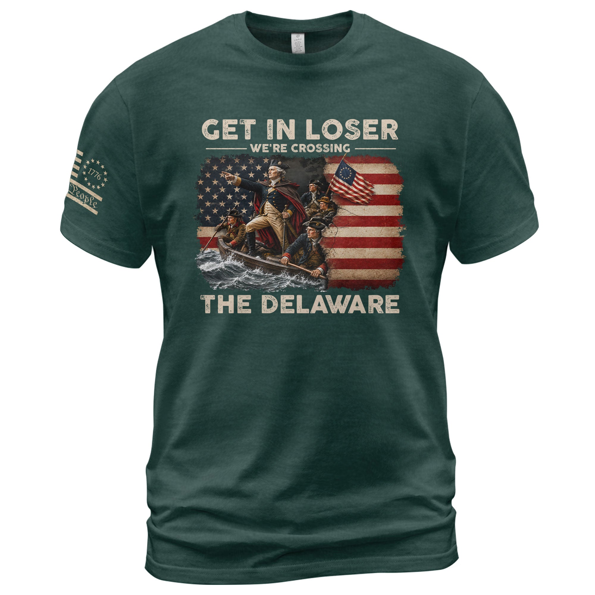 Get In Loser We're Crossing The Delaware Shirt Funny George Washington Historical Tee - Rust Field Wear