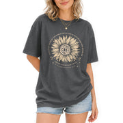 Daughter Of The King Sunflower 2 Corinthians 6 18 Graphic Christian Tee Shirt Women - Rust Field Wear