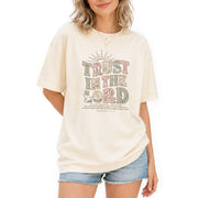 Trust In The Lord T-Shirt Christian Women Faith Shirt Aesthetic Colorful Bible Verse Tee - Rust Field Wear