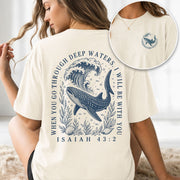 Whale Shark Isaiah 43 2 T-Shirt When You Go Through Deep Waters Christian Faith Outfit