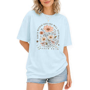 God Is Within Her Shirt Wildflower Floral Bee Christian Bible Verse Women Graphic Tee - Rust Field Wear