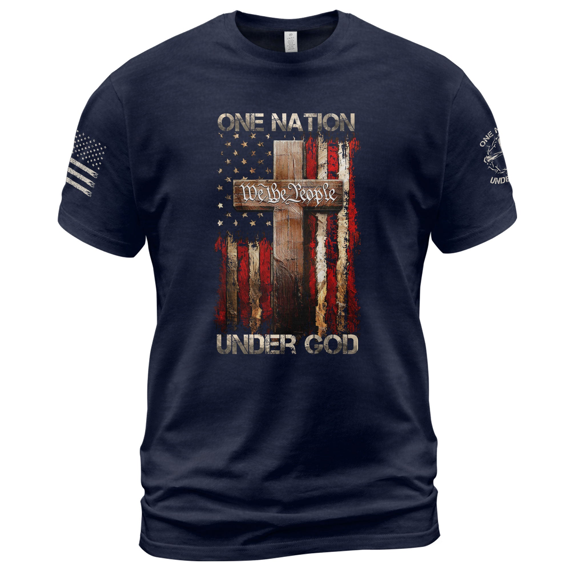 Christian Shirts for Men, One Nation Under God We The People - Christian Tee Shirts - Rust Field Wear