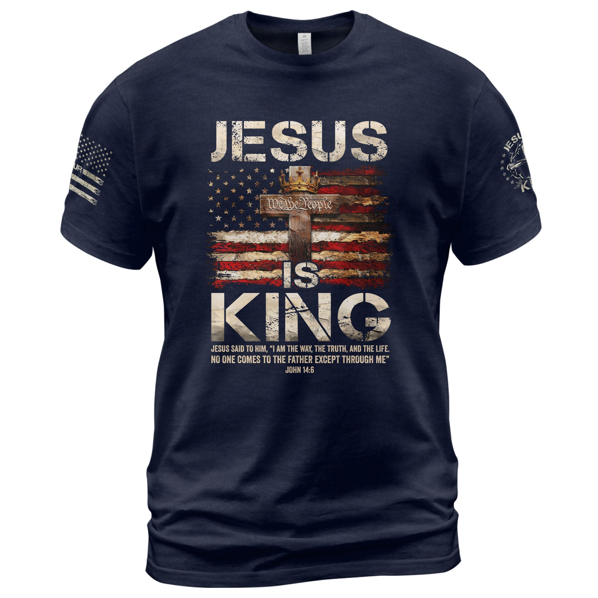 Christian Shirts for Men - Jesus Is King John 14:6, Christian Tee Shirts - Rust Field Wear