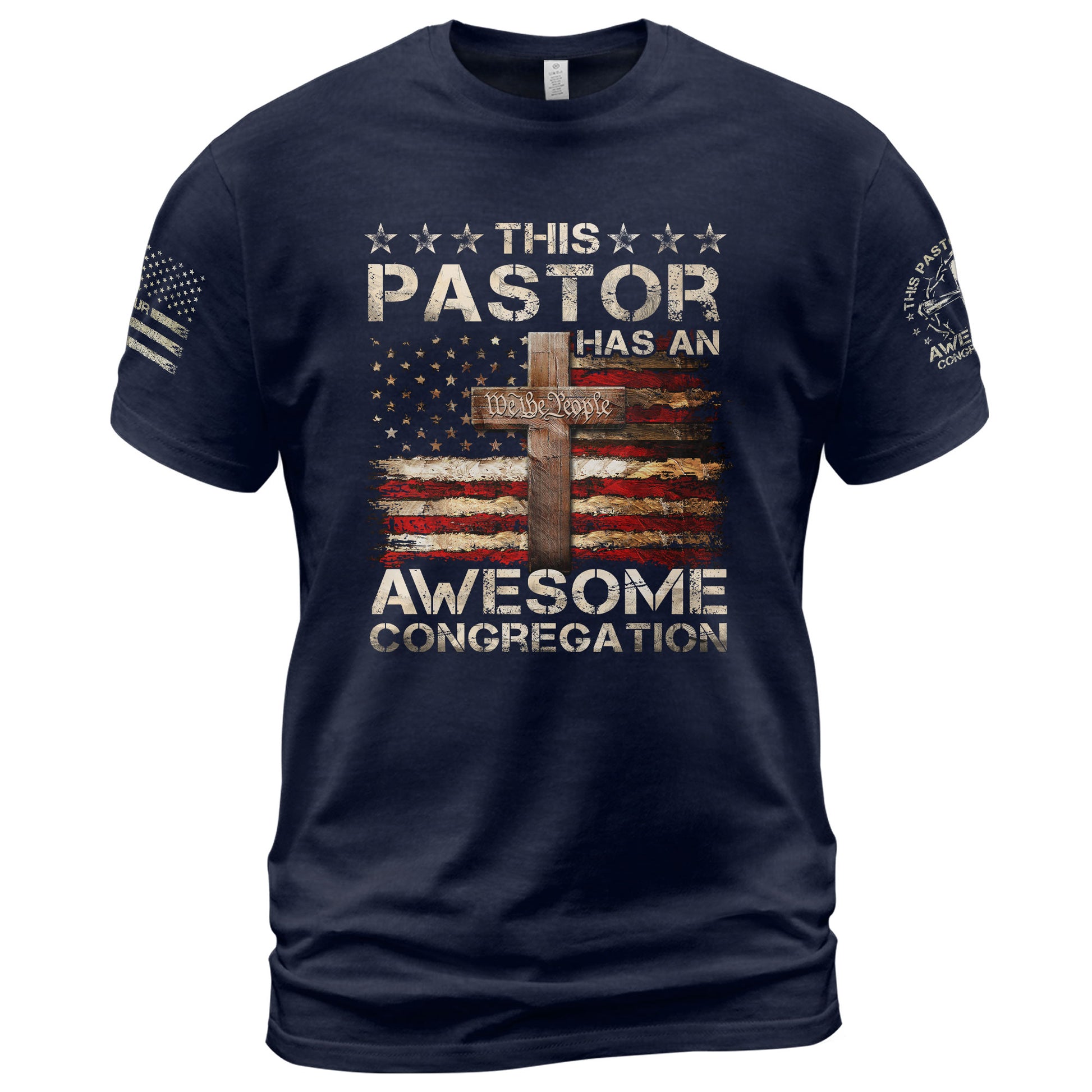 Christian Shirts for Men, Awesome Pastor A Proud Congregation's Statement of Faith - Christian Tee Shirts - Rust Field Wear