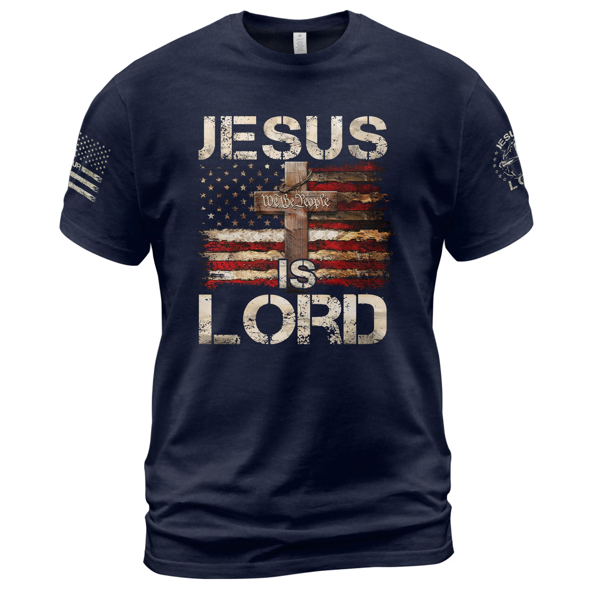 Jesus Is Lord Bold Faith and American Spirit, Christian Tee Shirts - Faith Shirts for Men - Rust Field Wear