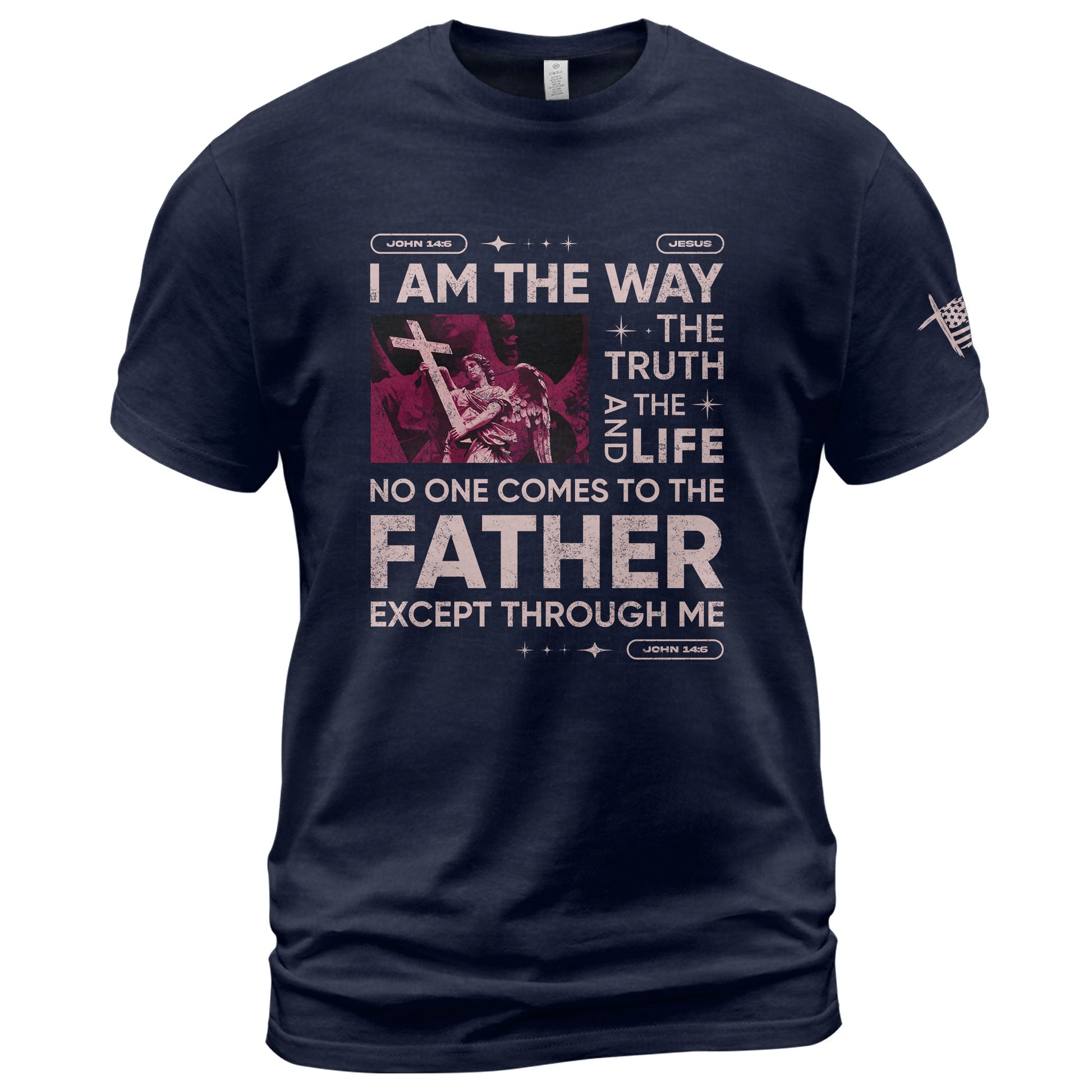 Christian Shirts for Men - I Am the Way Rose Scripture, Christian Tee Shirts - Rust Field Wear