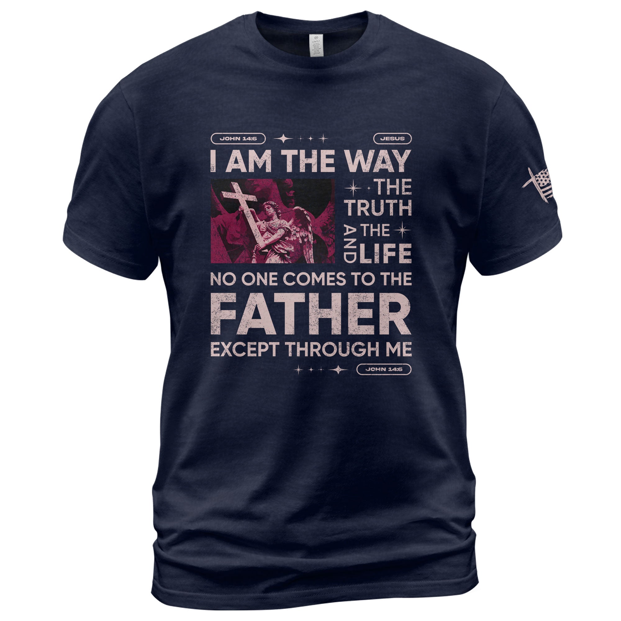 Christian Shirts for Men - I Am the Way Rose Scripture, Christian Tee Shirts - Rust Field Wear