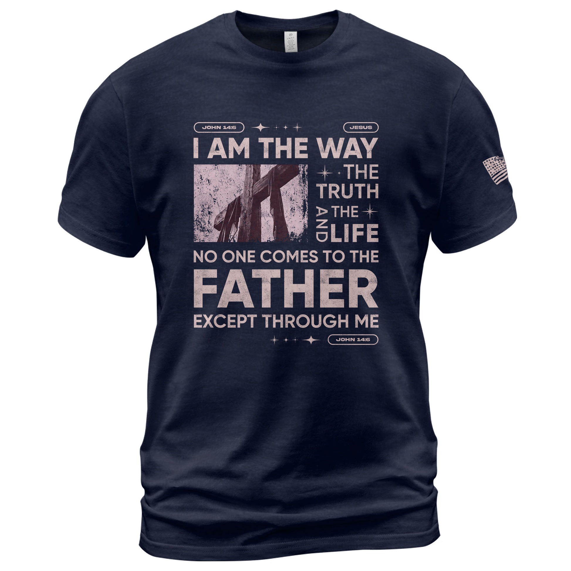 The Way, Truth and Life Cross, Christian Shirts for Men - Christian Tee Shirts - Rust Field Wear