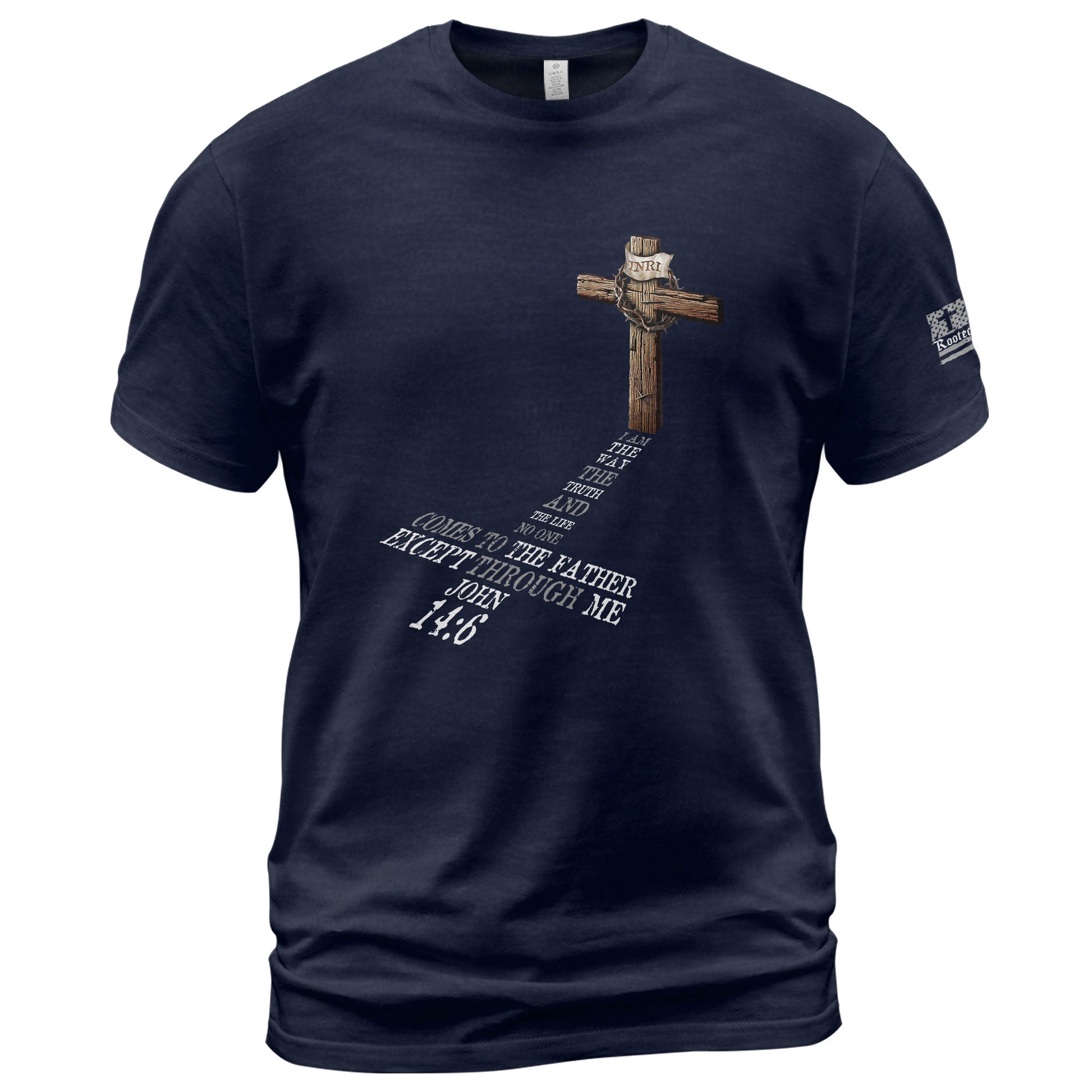 INRI Cross John 14:6 - Christian Tee Shirts, Christian Shirts for Men - Rust Field Wear