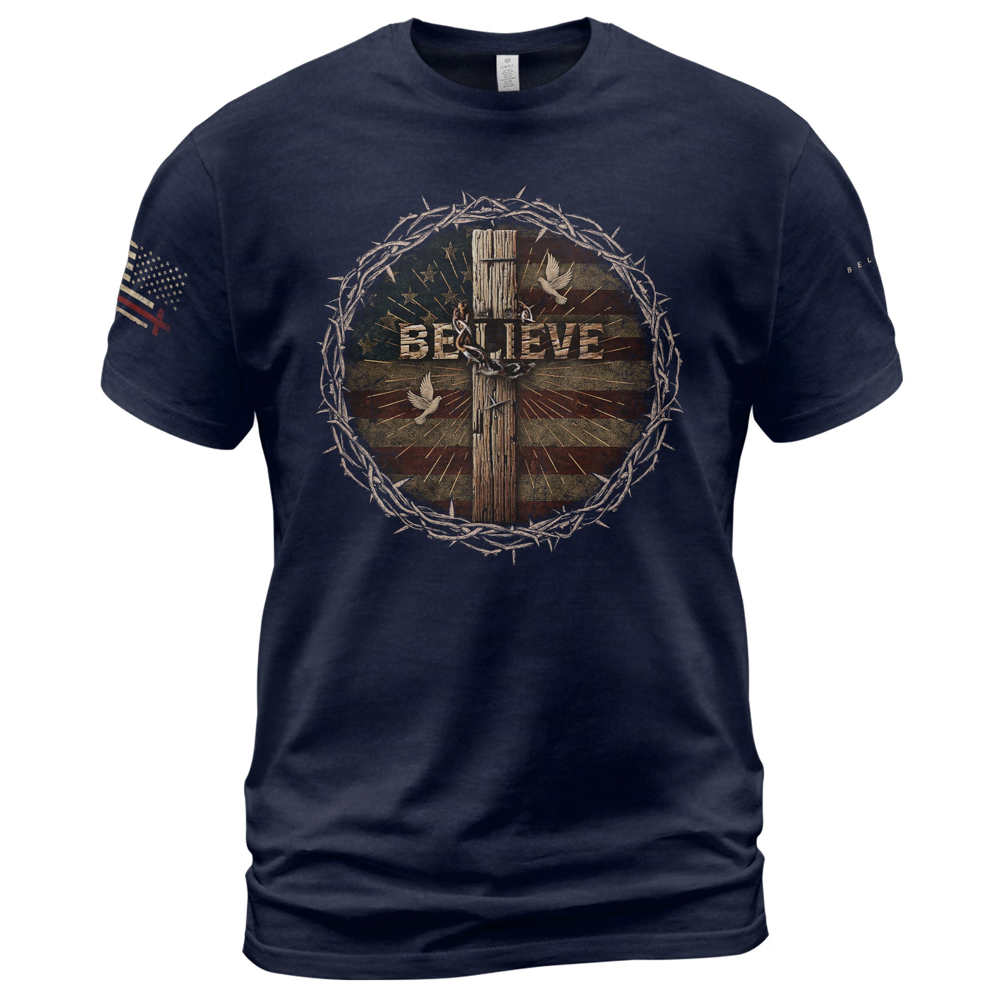 Believe Freedom Starts With Faith - Freedom T Shirt, Patriotic Shirts for Men - Rust Field Wear