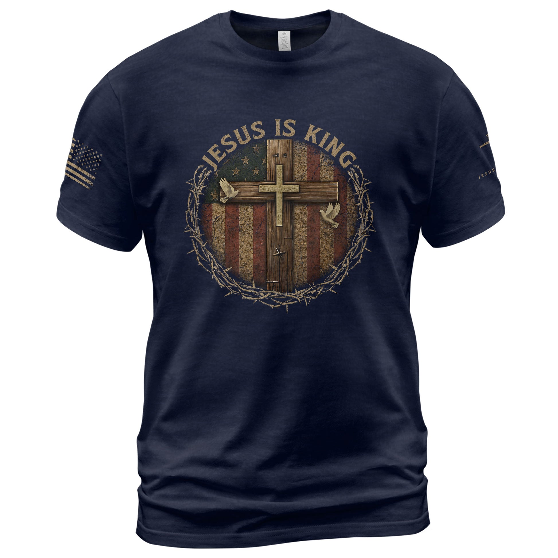 Jesus Is King Worn by Faith, Ruled by Grace - Christian Tee Shirts, Christian Shirts for Men - Rust Field Wear
