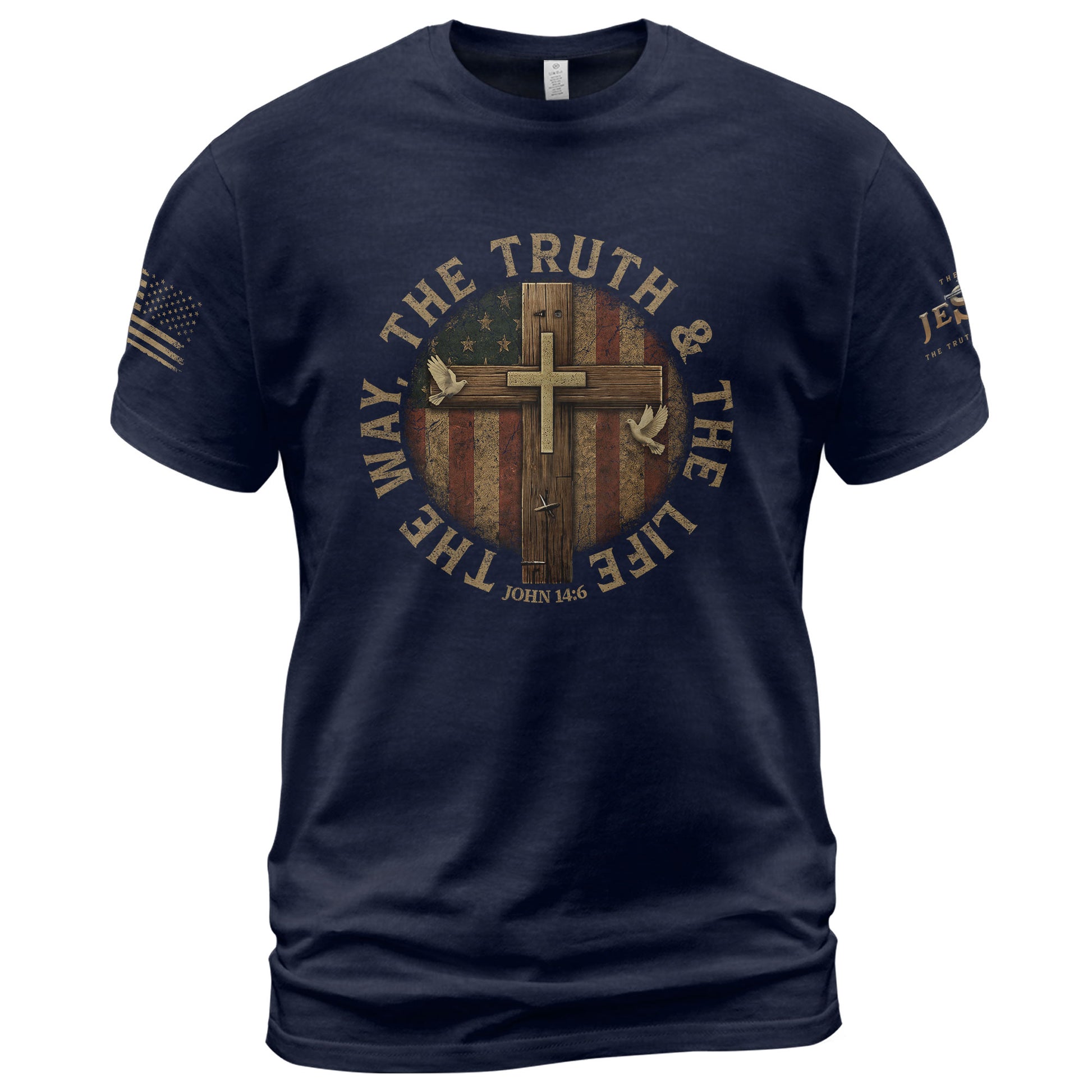 Faith Based Christian Tee Shirts, The Way. The Truth. The Life John 14:6 - Christian Shirts for Men - Rust Field Wear