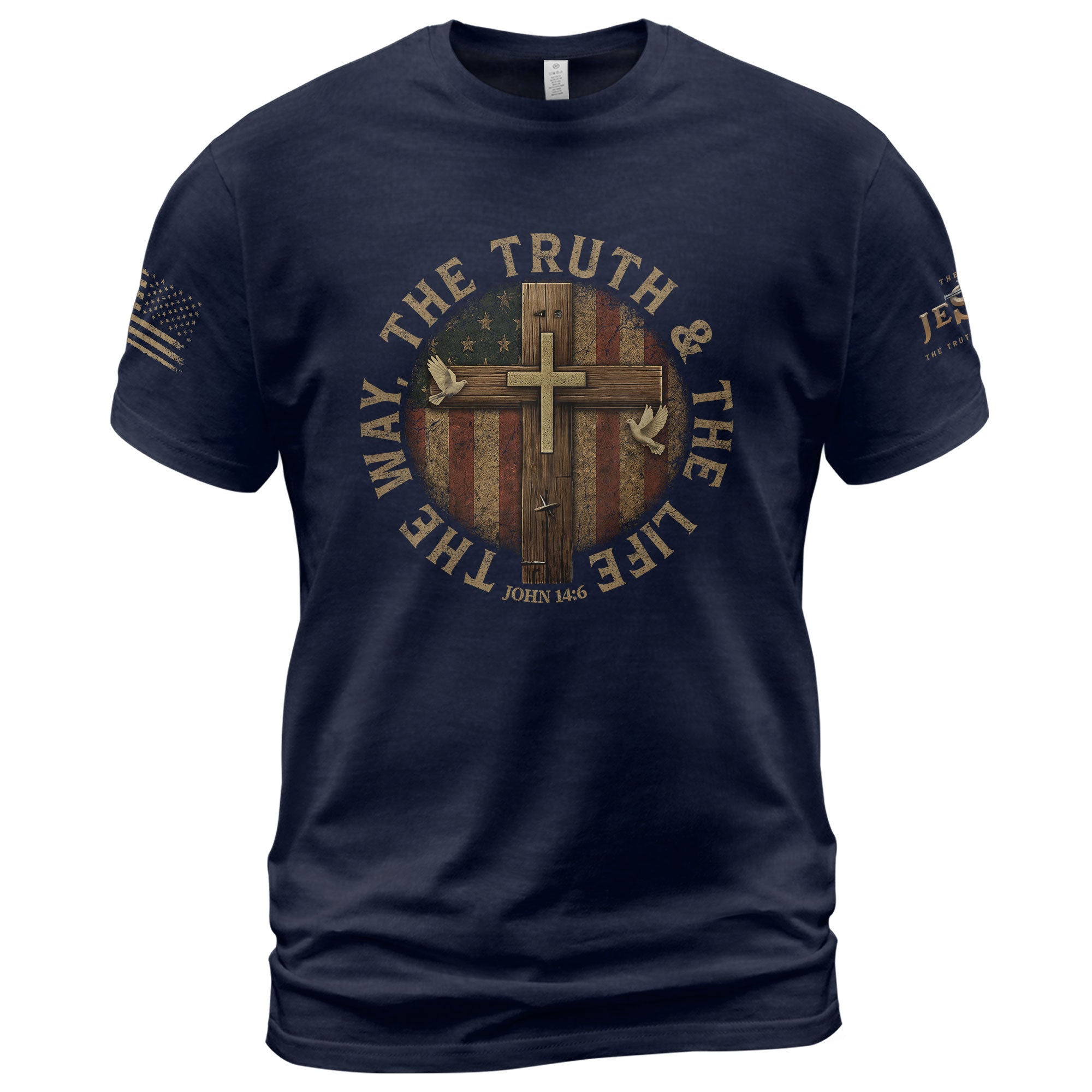 Faith Based Christian Tee Shirts, The Way. The Truth. The Life John 14:6 - Christian Shirts for Men - Rust Field Wear