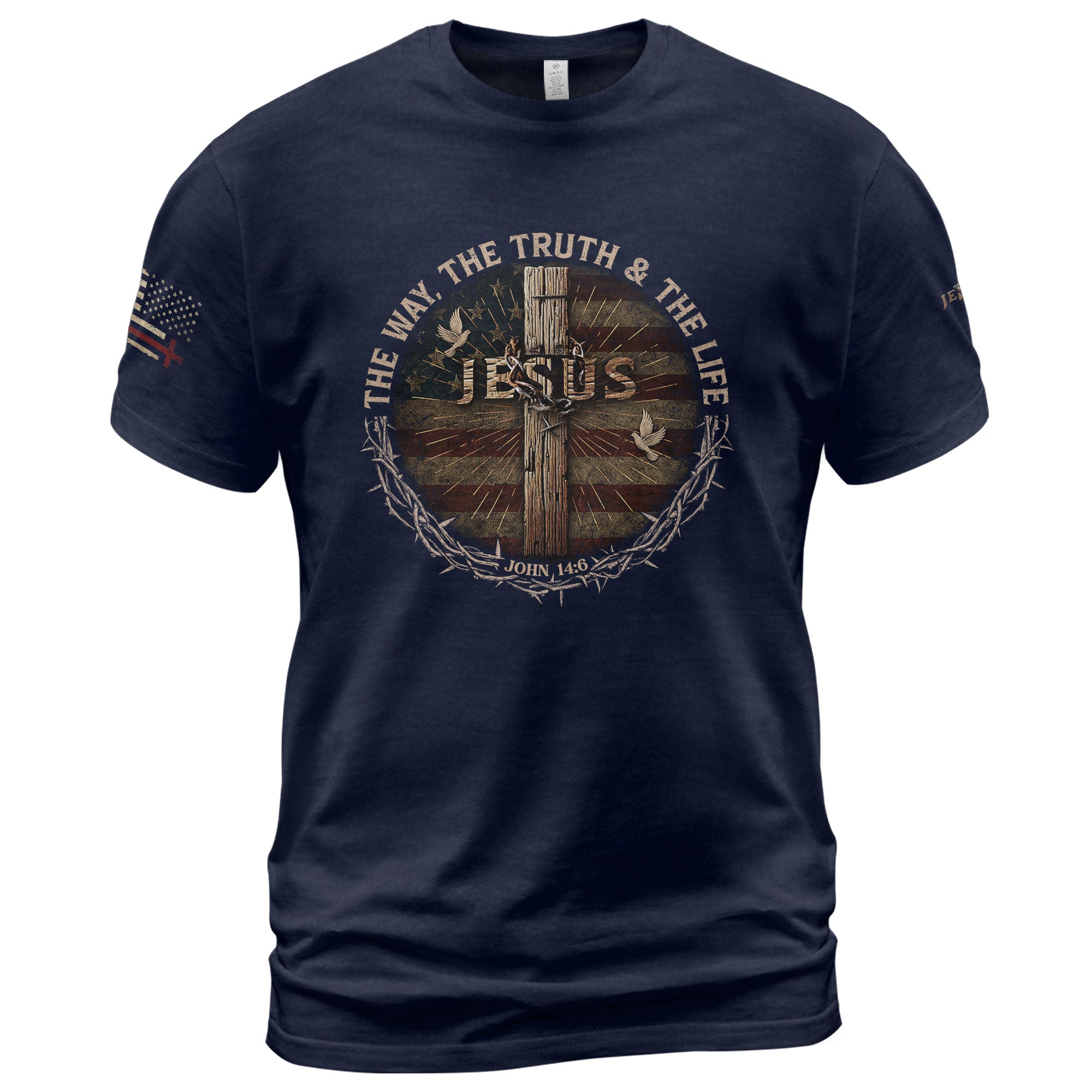 JESUS The One Way Forward - Christian Shirts for Men, Faith Based Christian Tee Shirts - Rust Field Wear