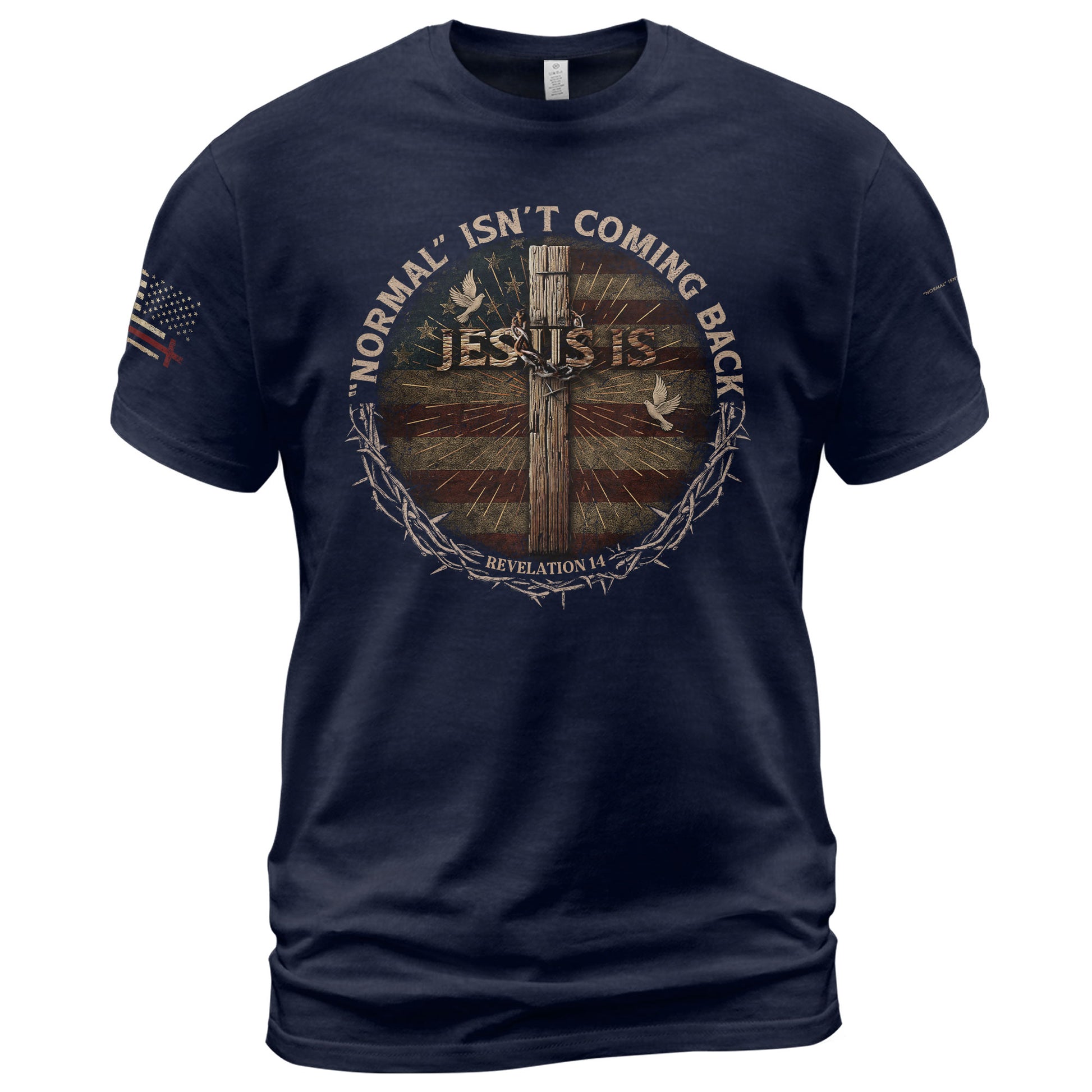 Christian Tee Shirts, Revelation 14 Jesus Is Coming Back - Christian Shirts for Men - Rust Field Wear