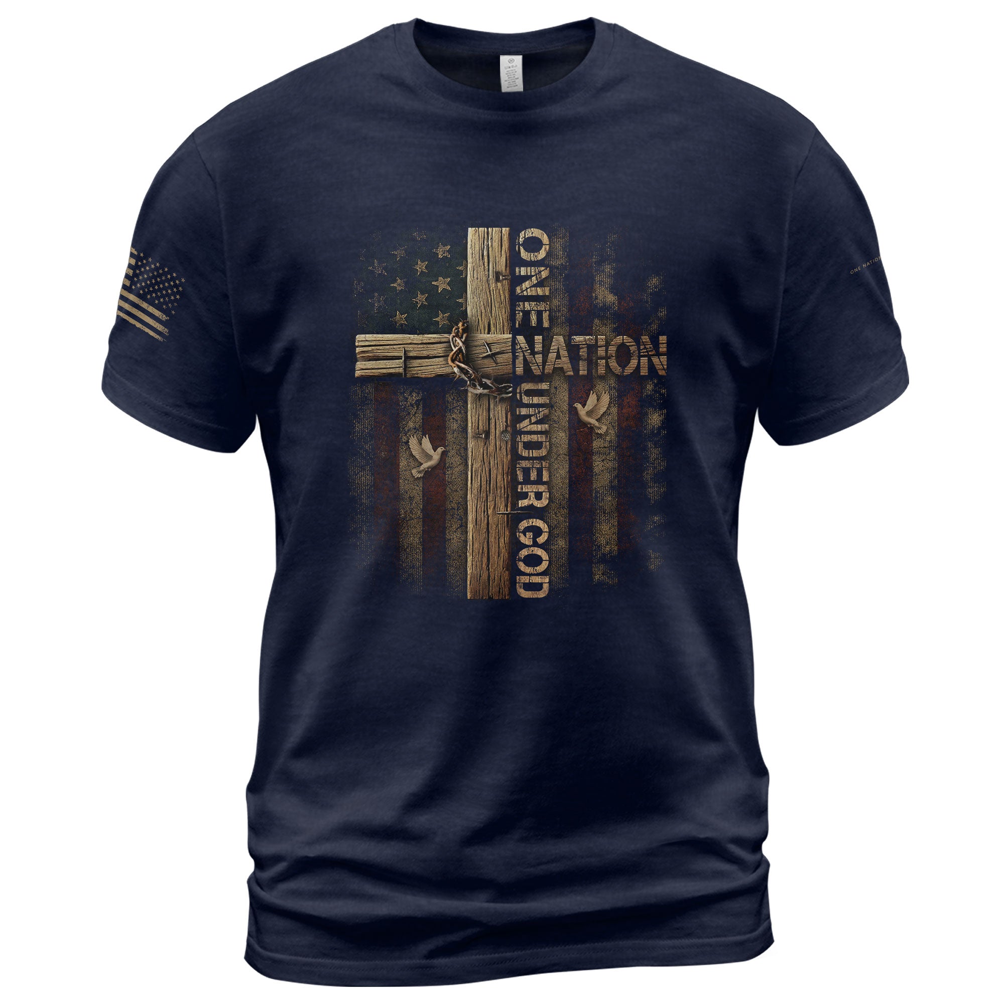 Christian Shirts for Men, “One Nation Under God” - Christian Tee Shirts - Rust Field Wear