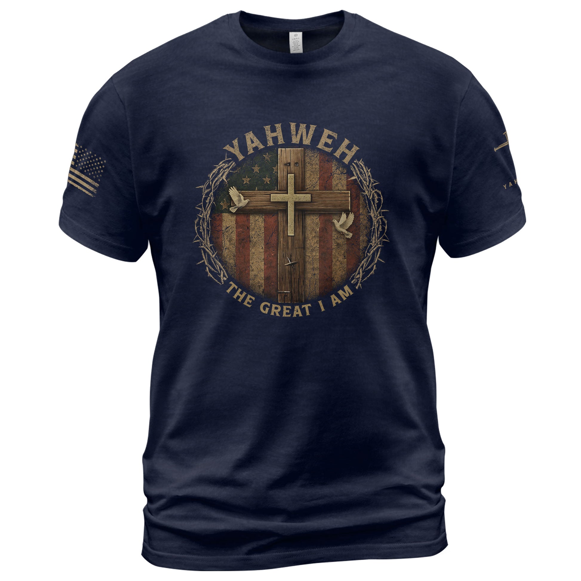 Christian Tee Shirts, YAHWEH The Great I AM - Christian Shirts for Men - Rust Field Wear