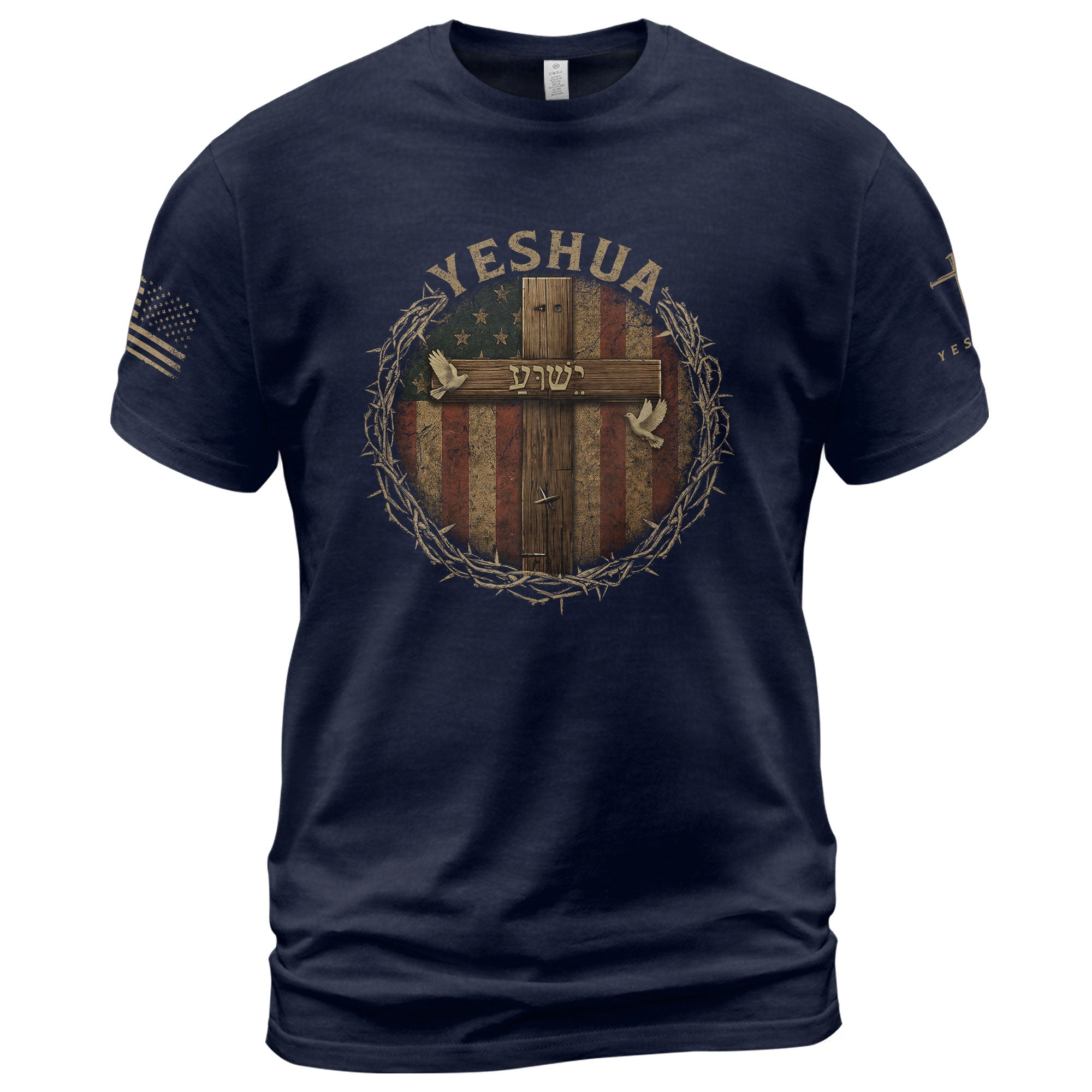 Christian Shirts for Men, Yeshua The Name That Saves - Christian Tee Shirts - Rust Field Wear