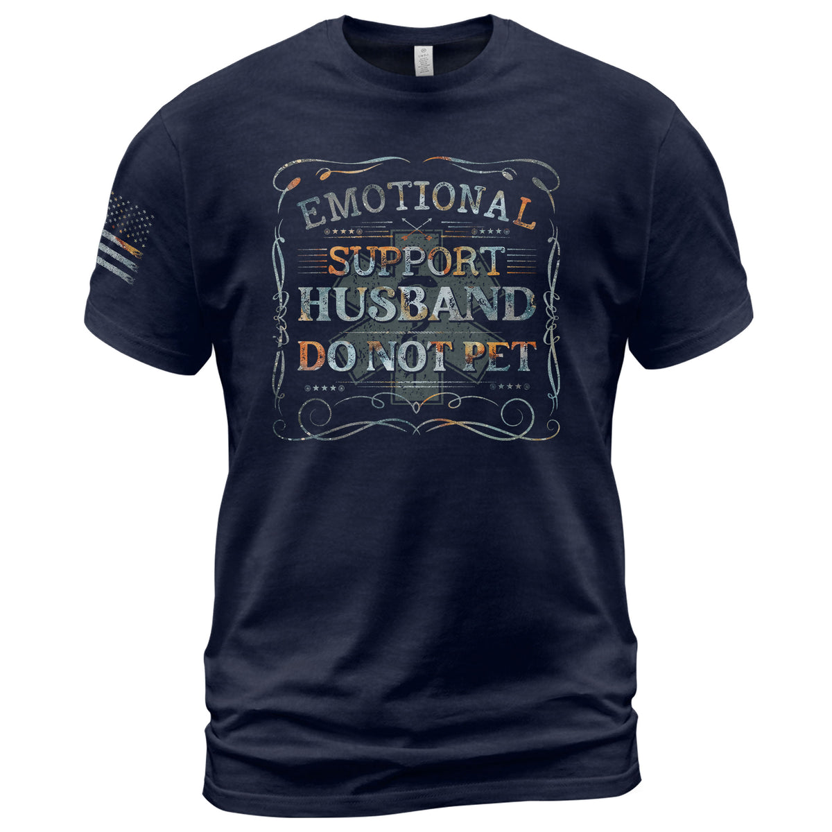 Emotional Support Husband Do Not Pet Sarcastic Graphic Tee Shirt Casual Cotton Top