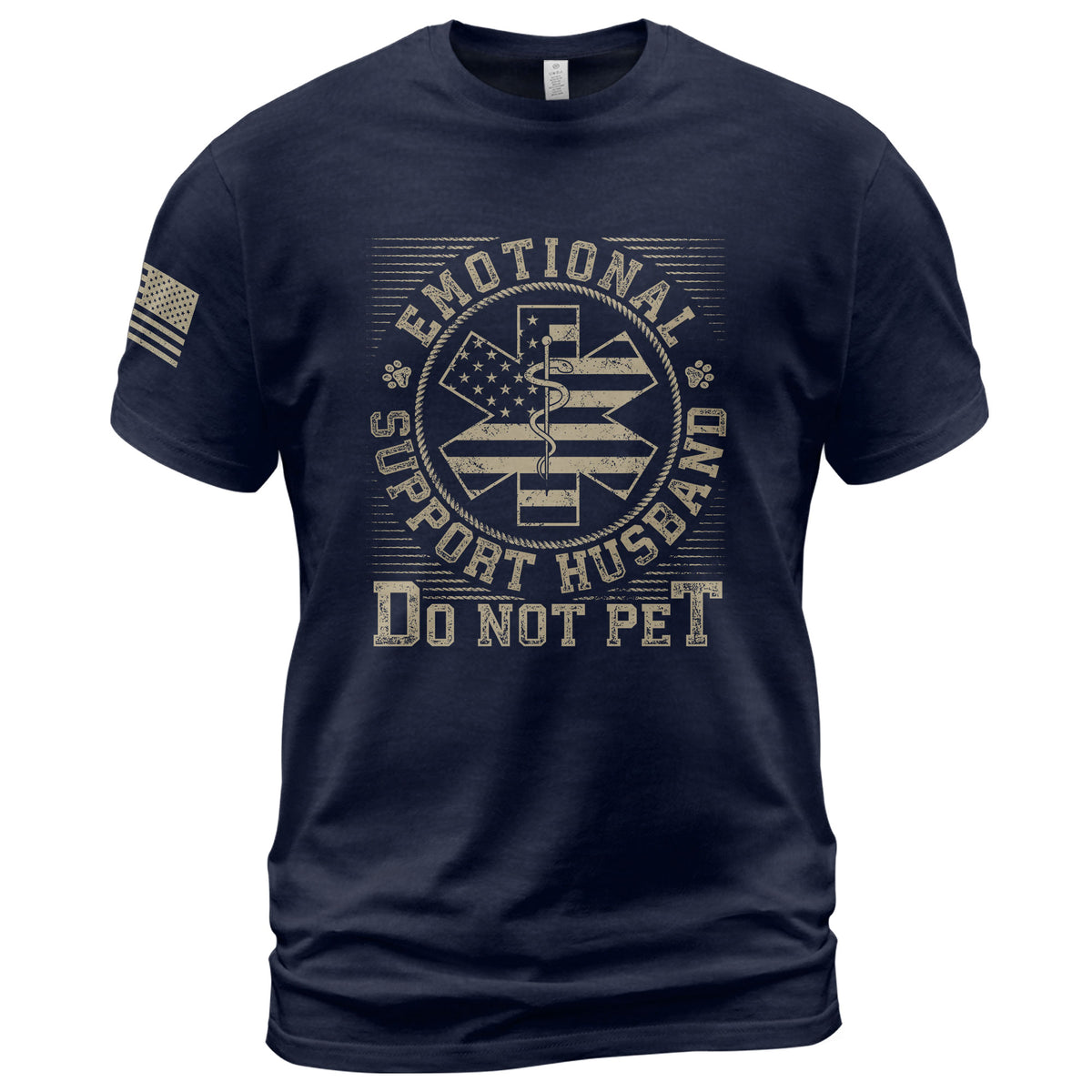 Amusing Emotional Support Husband Do Not Pet Badge Tee Shirt Cotton Apparel Top Item