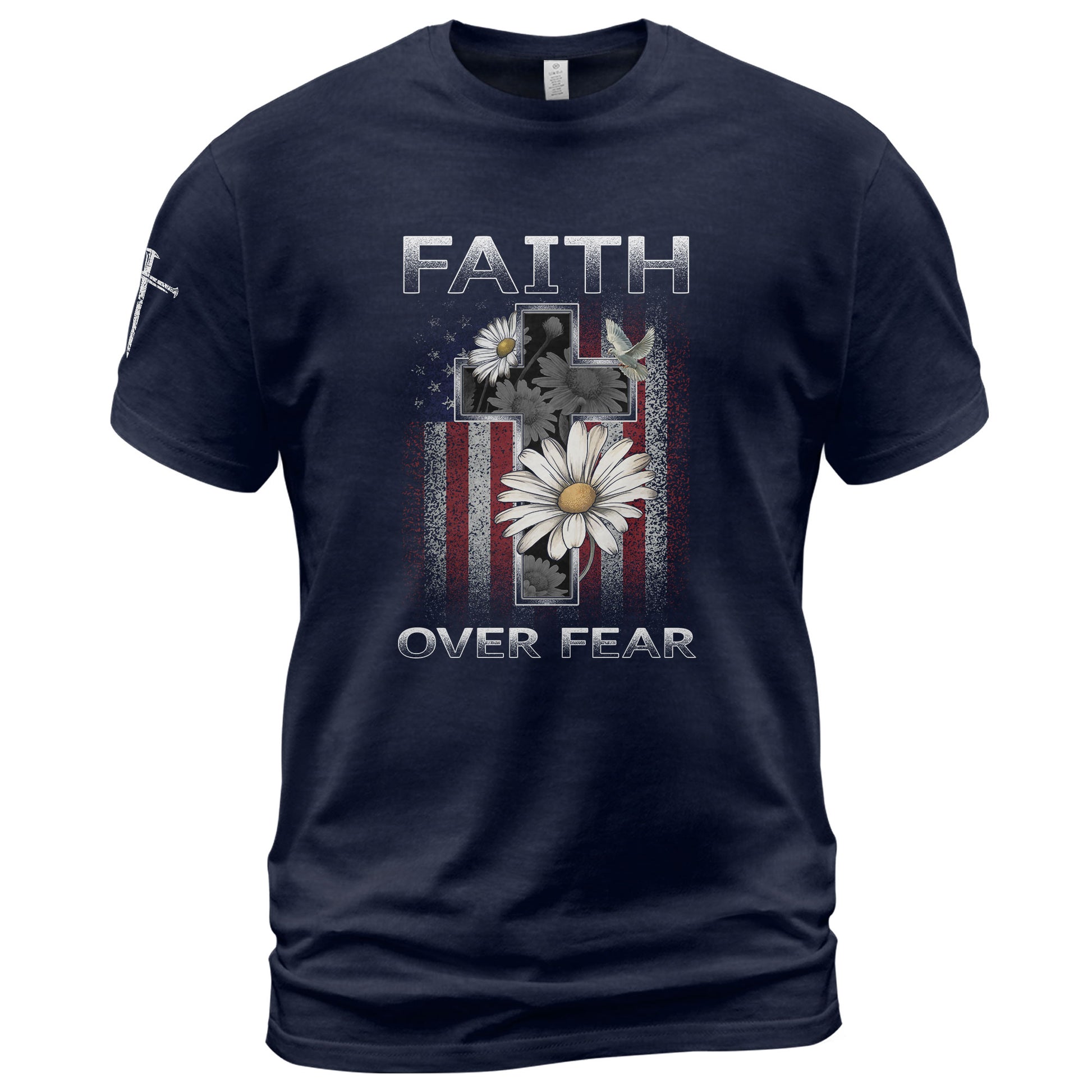 Faith Over Fear Christian Floral - Christian Tee Shirts, Christian Shirts for Men - Rust Field Wear