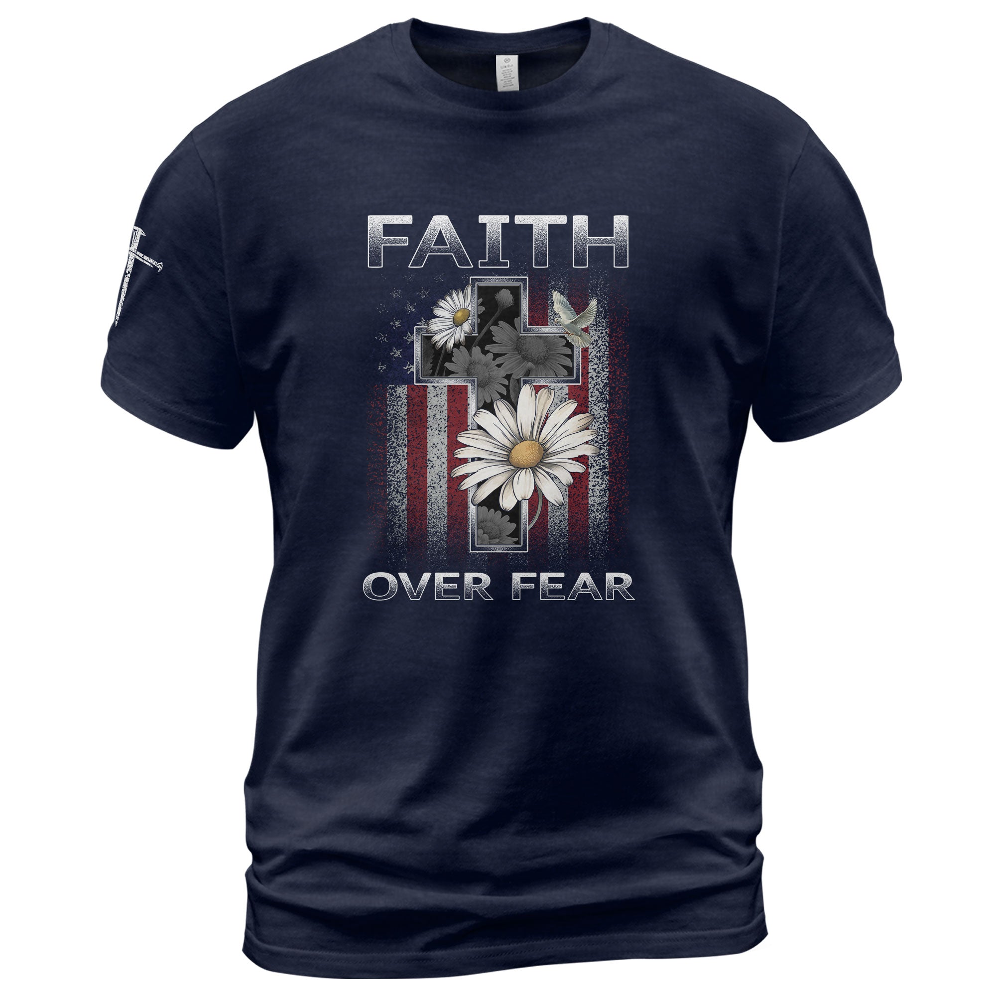 Faith Over Fear Christian Floral - Christian Tee Shirts, Christian Shirts for Men - Rust Field Wear