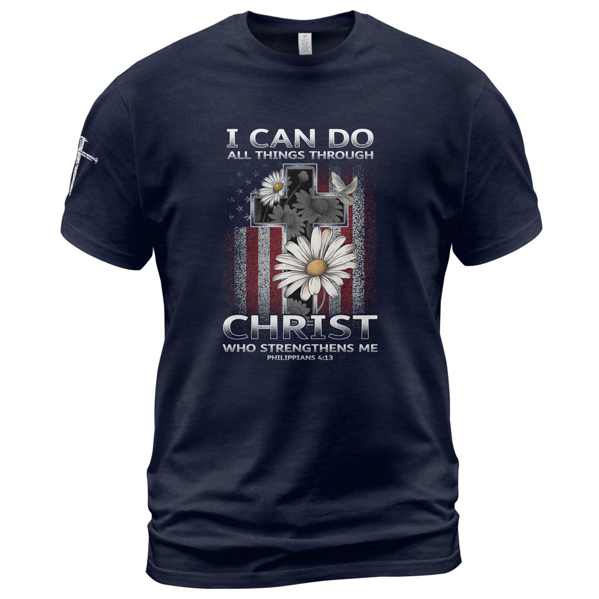 Christian Shirts for Men, I Can Do All Things Through Christ Cross - Christian Tee Shirts - Rust Field Wear