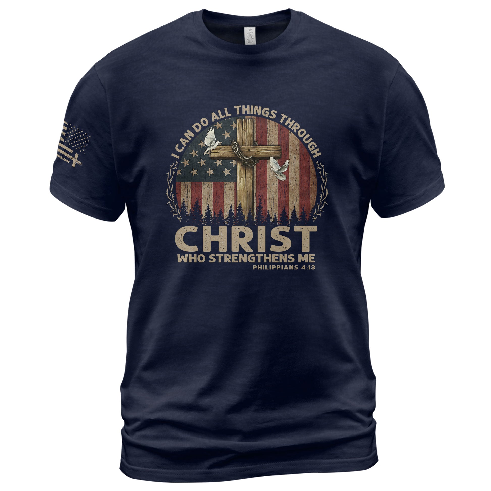 I Can Do All Things Through Christ Philippians 4:13, Christian Tee Shirts - Faith Shirts for Men - Rust Field Wear