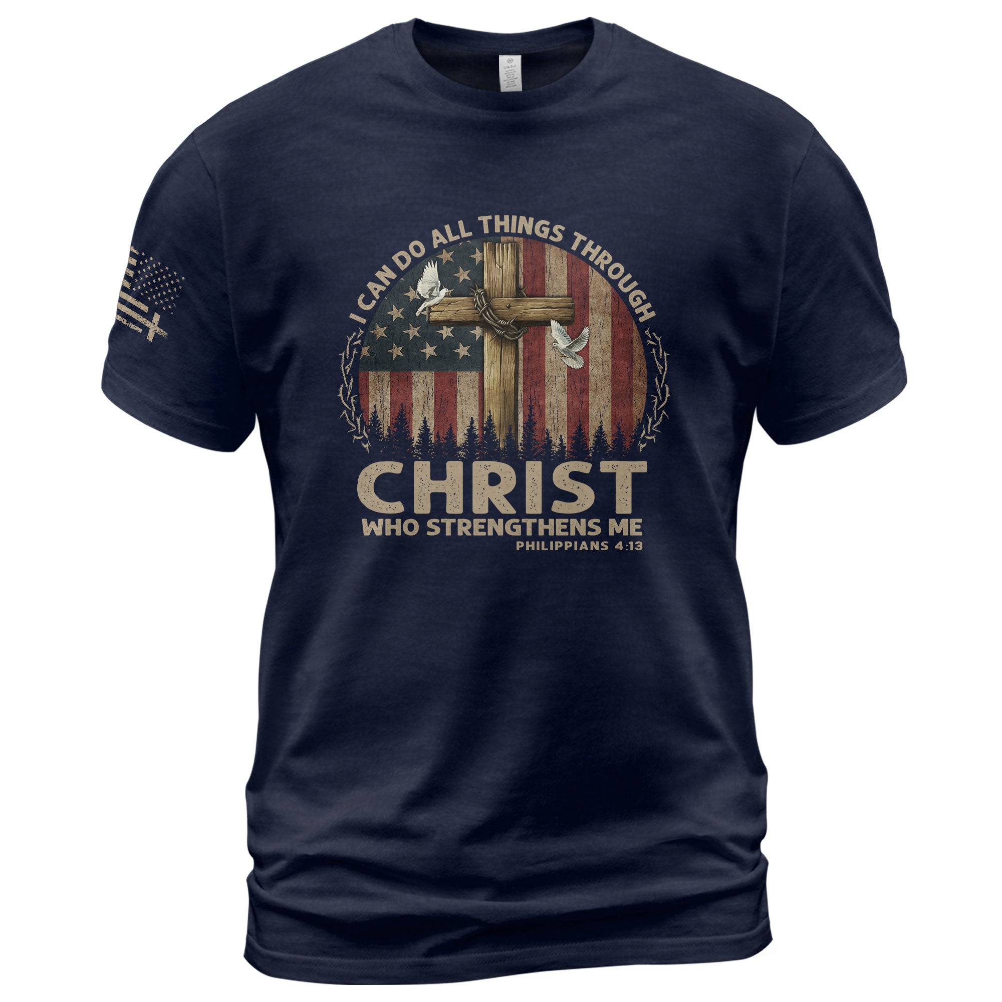 I Can Do All Things Through Christ Philippians 4:13, Christian Tee Shirts - Faith Shirts for Men - Rust Field Wear