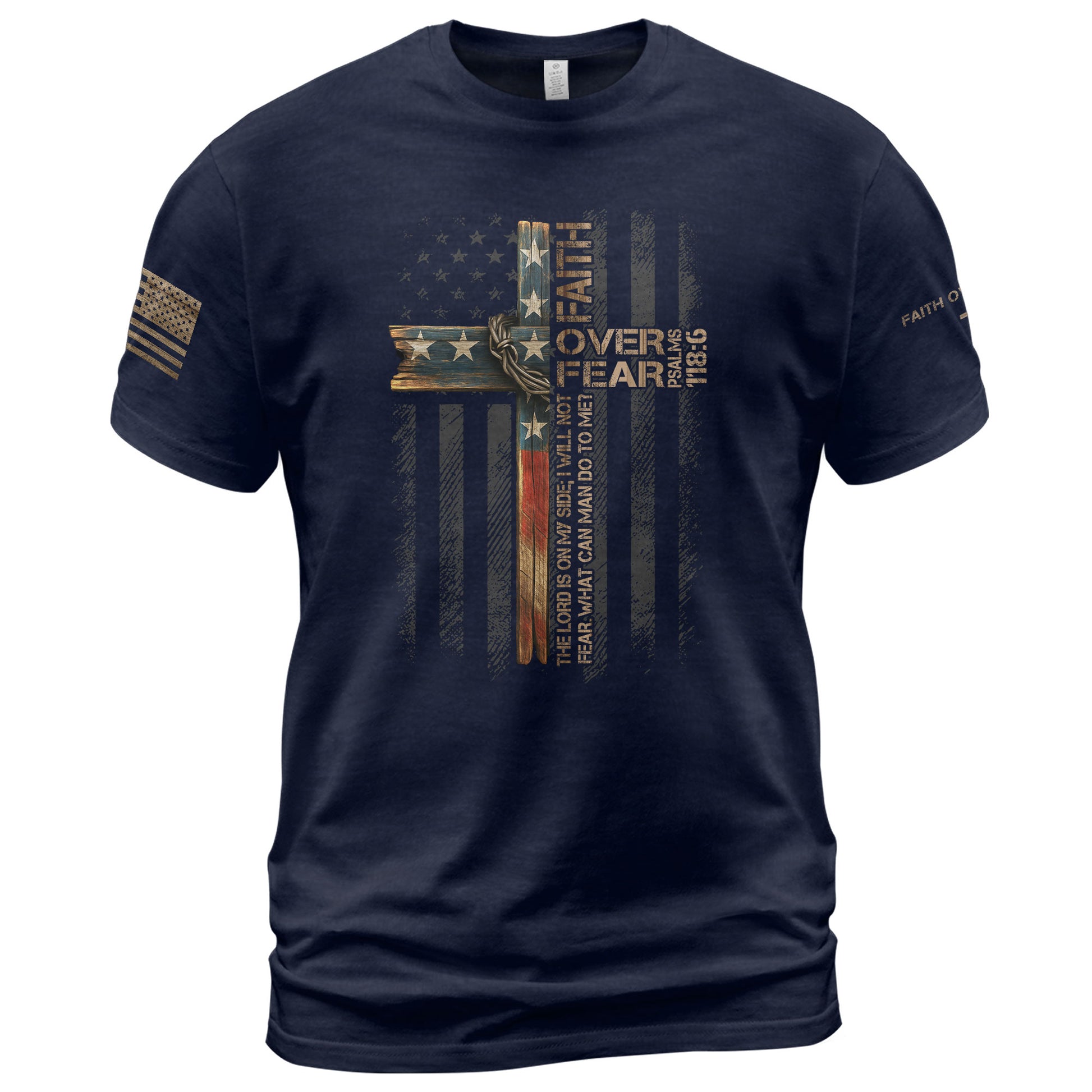 Faith Over Fear Psalm 118:6 Collection , Christian Warrior Tees - Christian Tee Shirts, Christian Shirts for Men - Rust Field Wear
