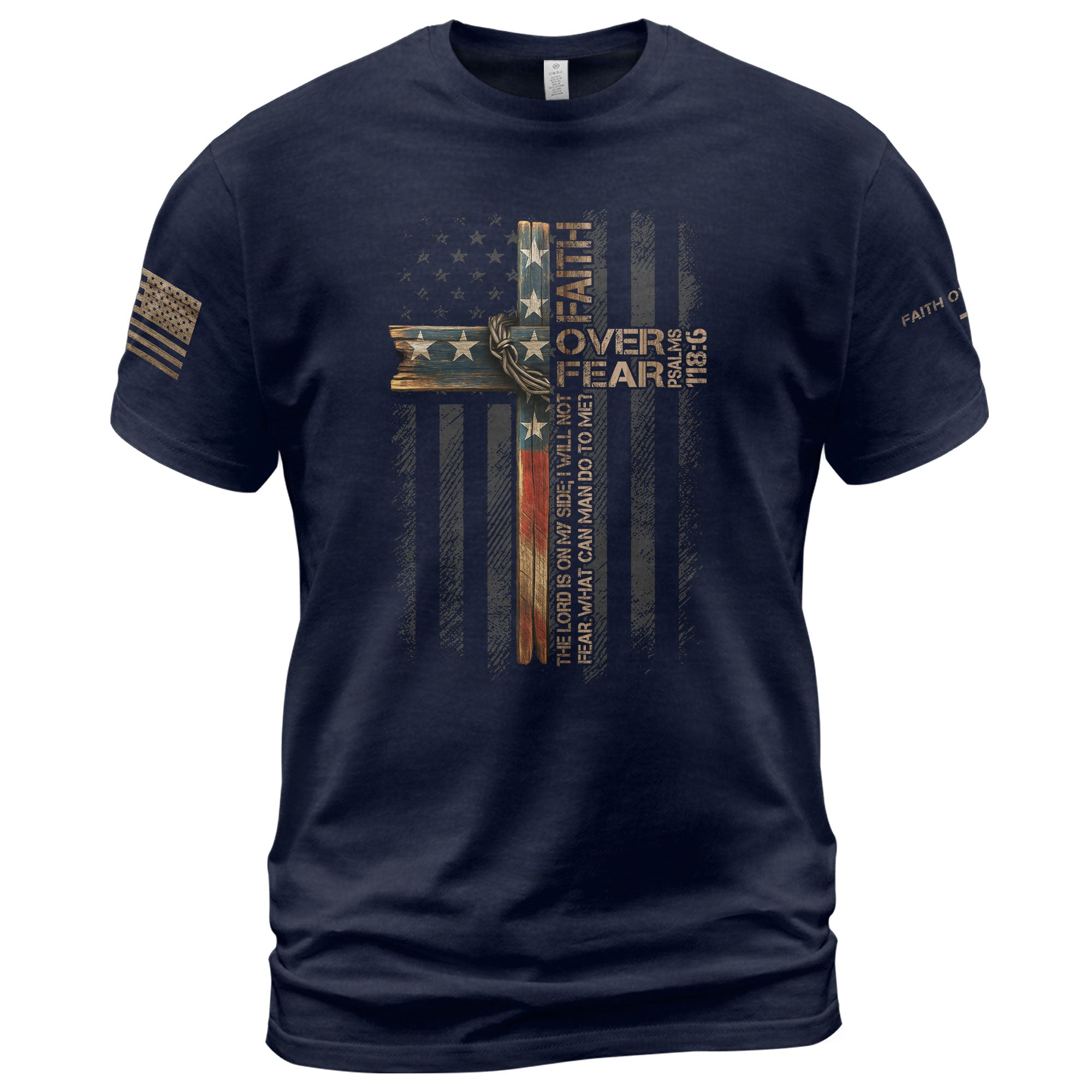 Faith Over Fear Psalm 118:6 Collection , Christian Warrior Tees - Christian Tee Shirts, Christian Shirts for Men - Rust Field Wear