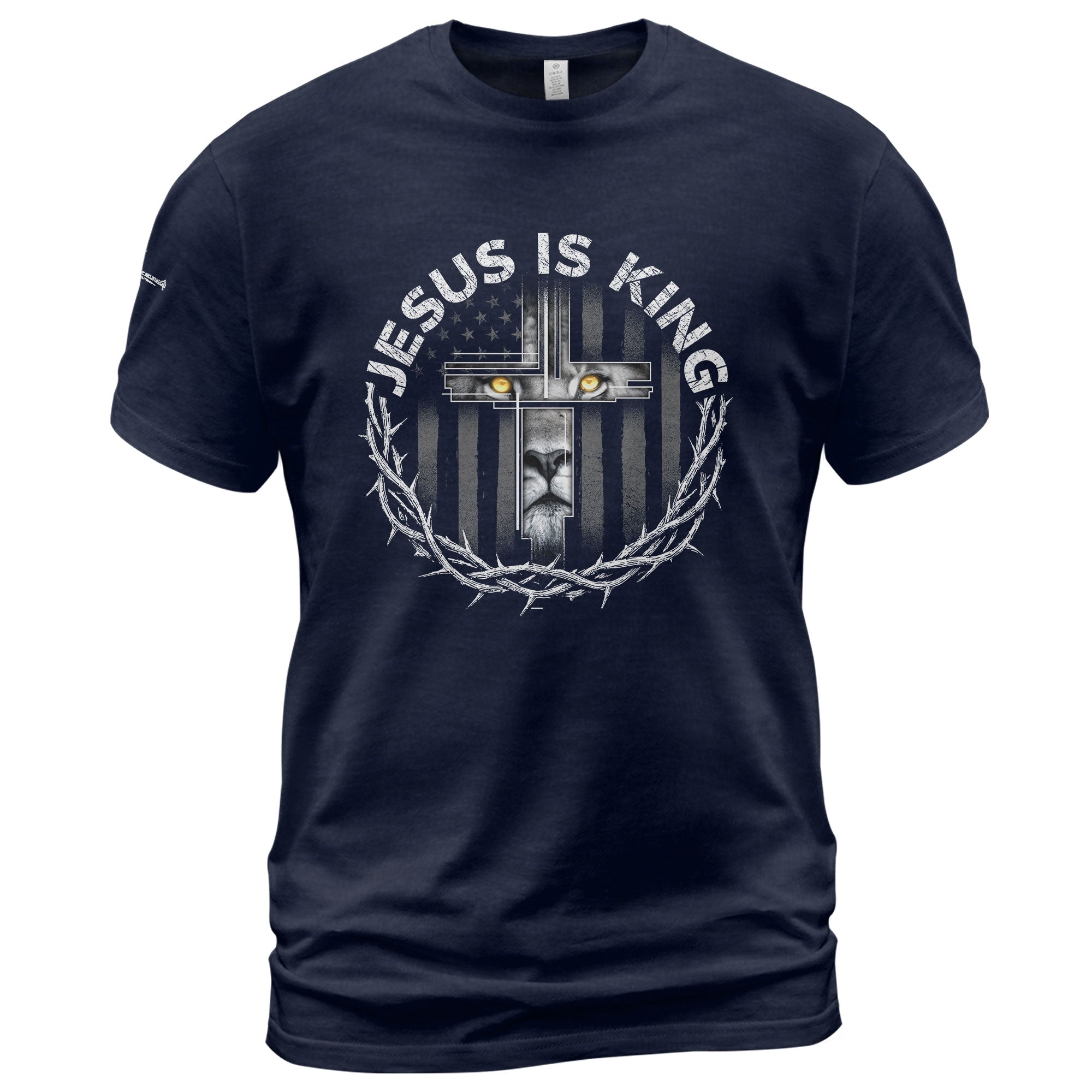 Jesus Is King Lion Cross Christian - Christian Tee Shirts, Christian Shirts for Men - Rust Field Wear