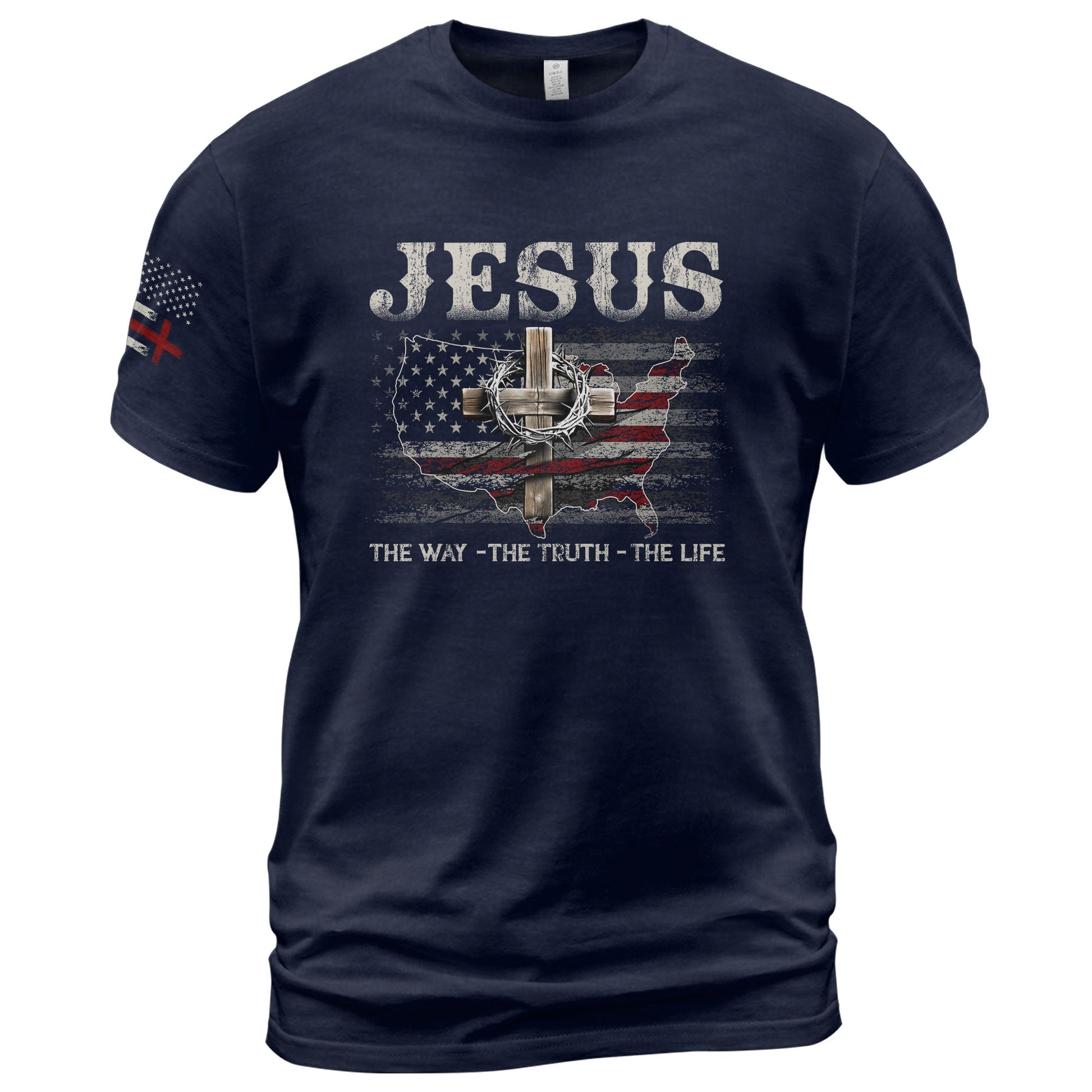 Jesus The Way, The Truth, The Life USA Christian, Christian Shirts for Men - Christian Tee Shirts - Rust Field Wear