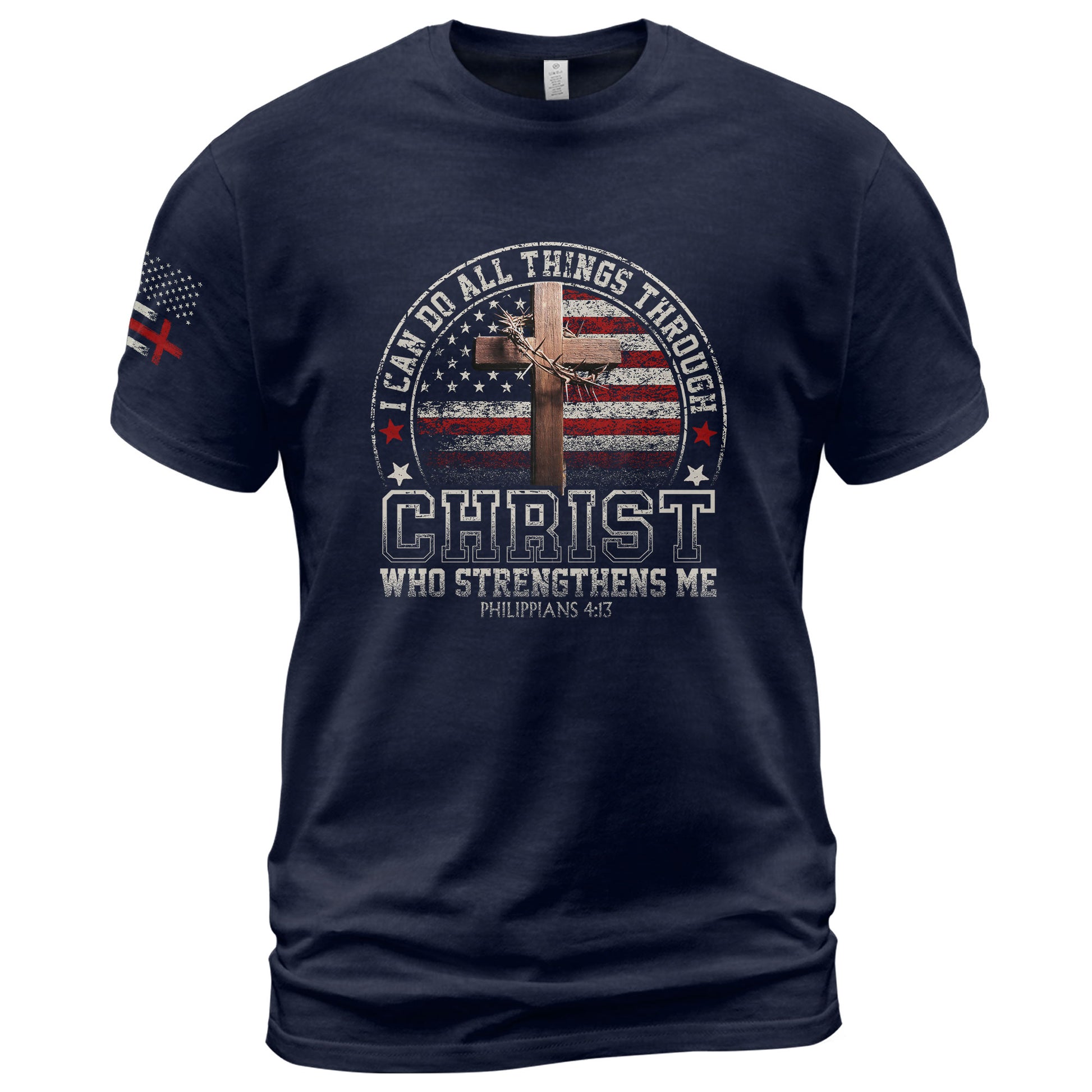 Faith Based Christian Tee Shirts, I Can Do All Things Through Christ Christian - Christian Shirts for Men - Rust Field Wear