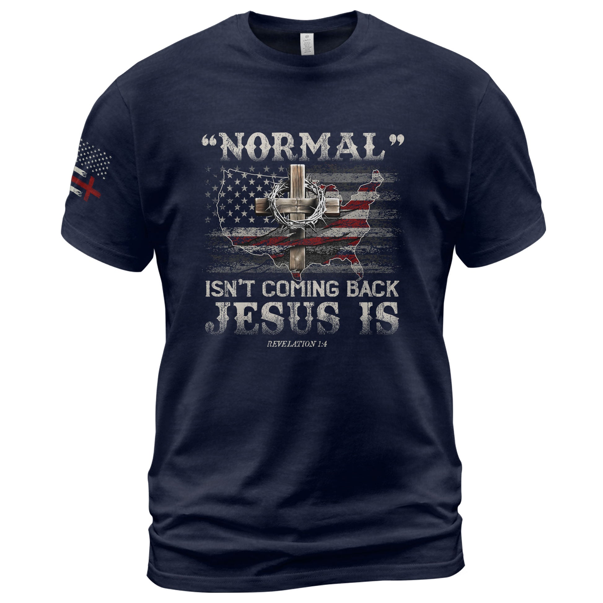 Jesus Is Coming Back Revelation 1:4 USA Christian, Christian Tee Shirts - Faith Shirts for Men - Rust Field Wear