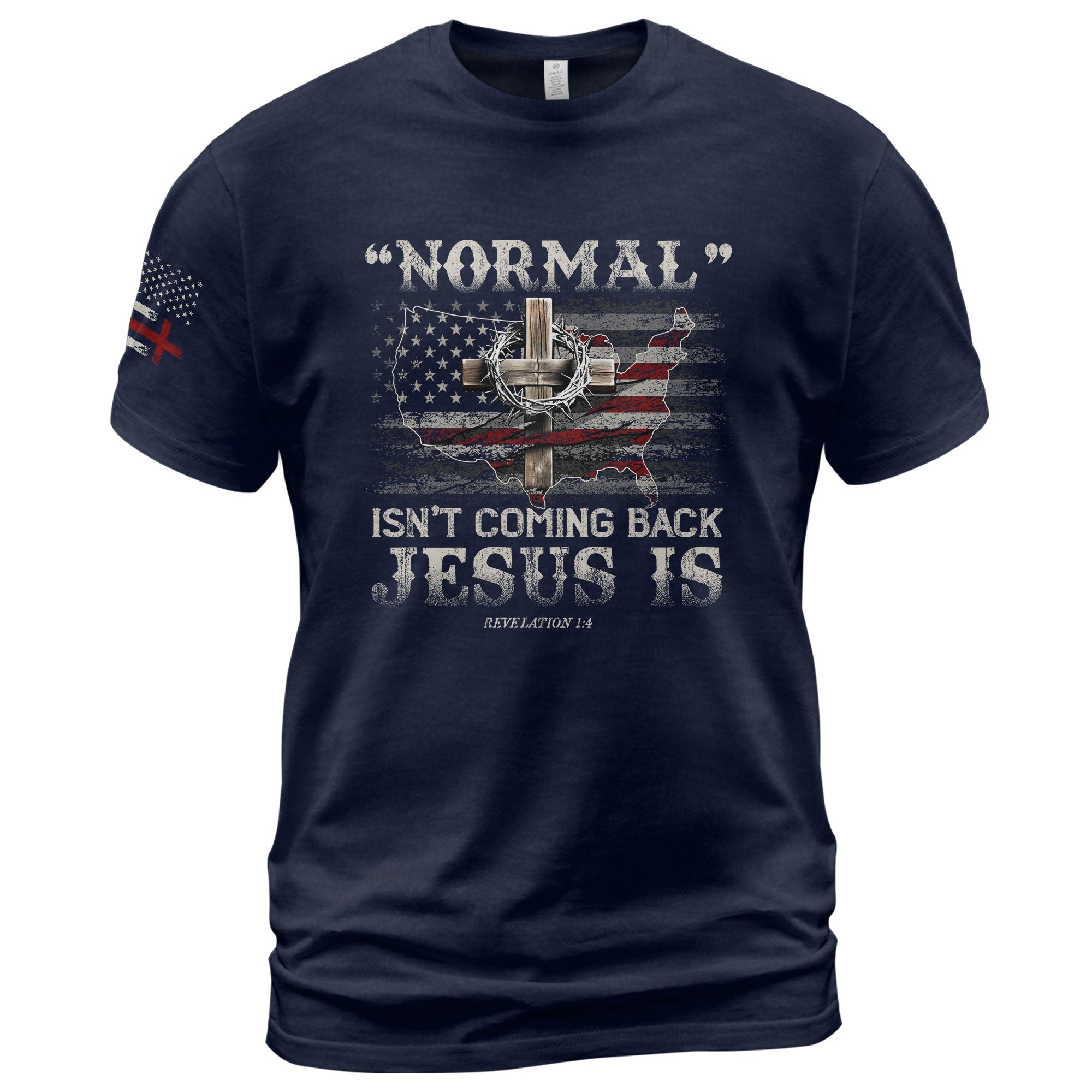 Jesus Is Coming Back Revelation 1:4 USA Christian, Christian Tee Shirts - Faith Shirts for Men - Rust Field Wear