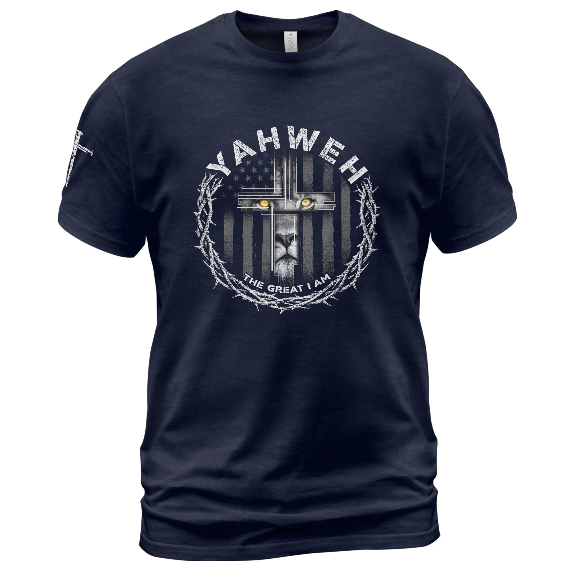 Yahweh The Great I Am Lion Cross Christian - Christian Tee Shirts, Christian Shirts for Men - Rust Field Wear