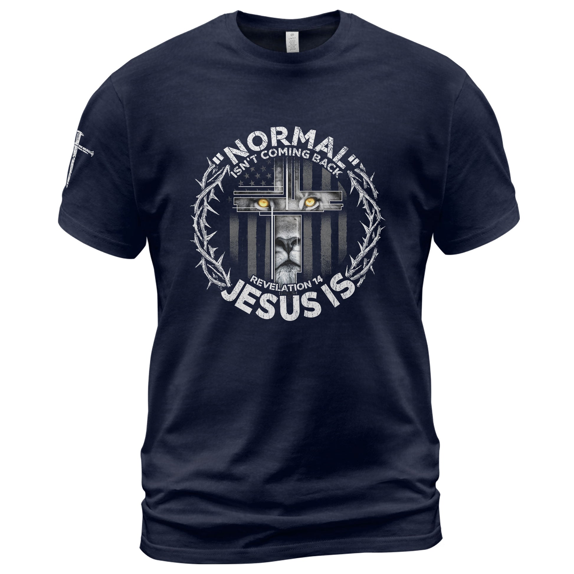 Christian Shirts for Men, Normal Isn’t Coming Back Jesus Is Lion Cross - Christian Tee Shirts - Rust Field Wear