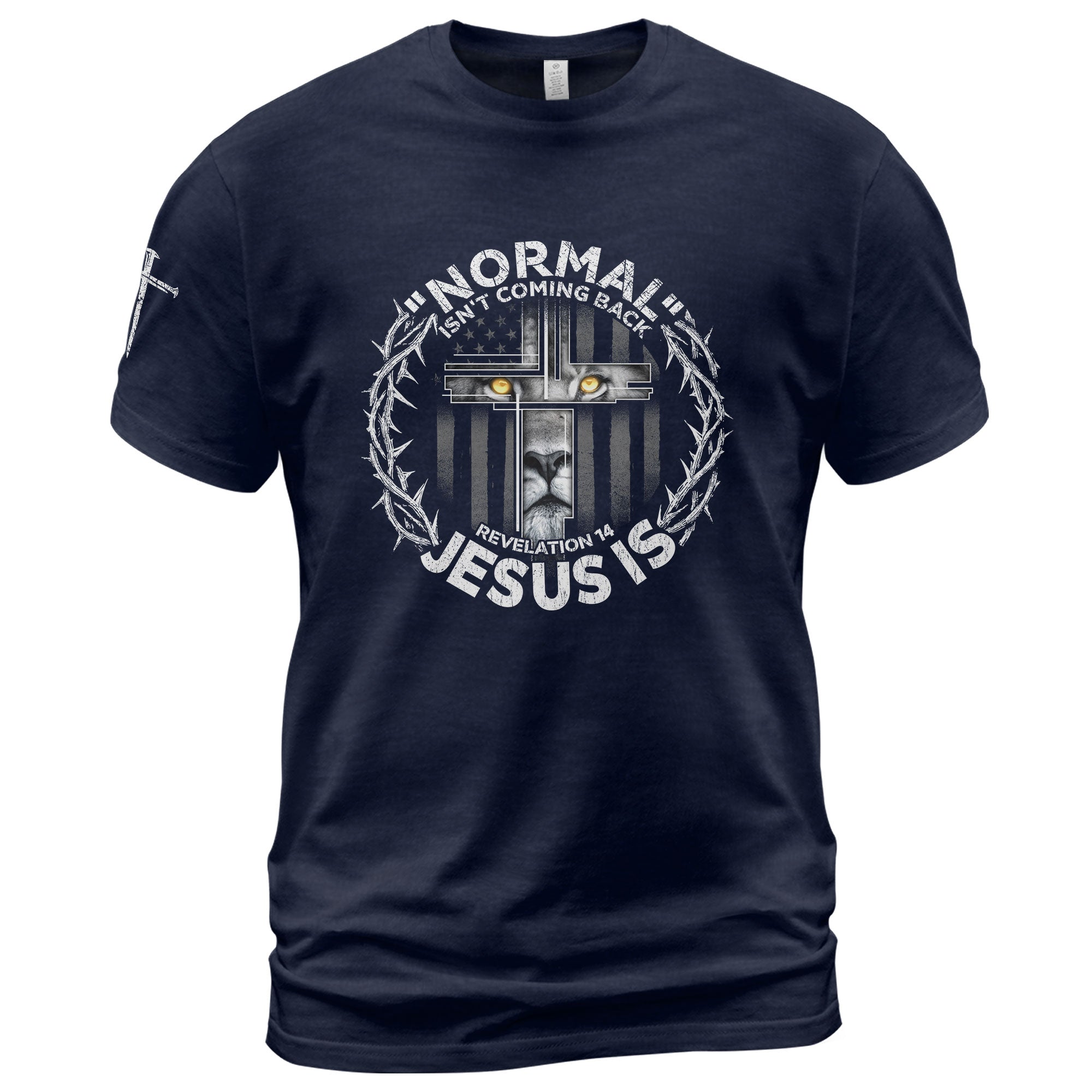 Christian Shirts for Men, Normal Isn’t Coming Back Jesus Is Lion Cross - Christian Tee Shirts - Rust Field Wear