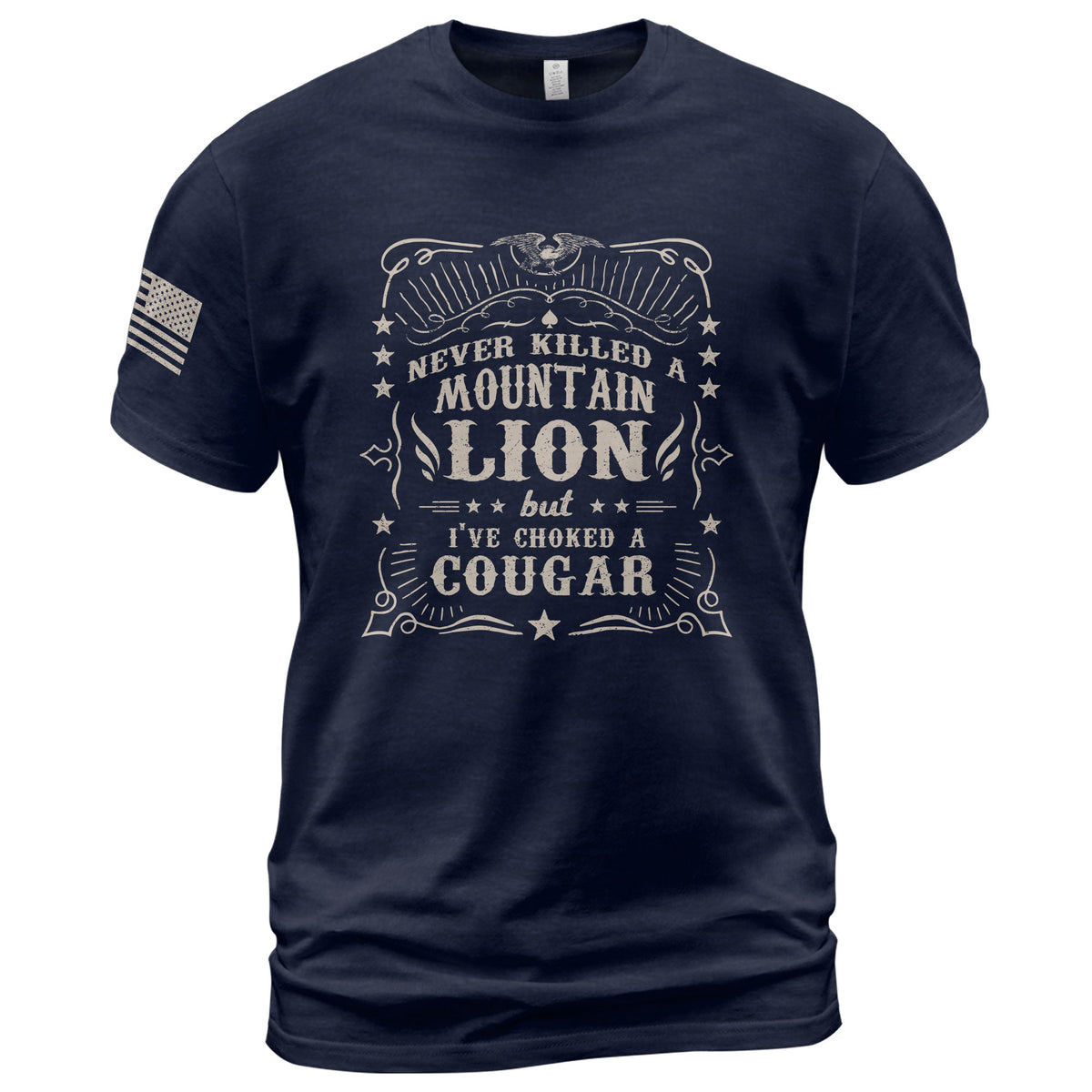 Never Killed A Mountain Lion But Ive Choked A Cougar Vintage Graphic T-Shirt Tee