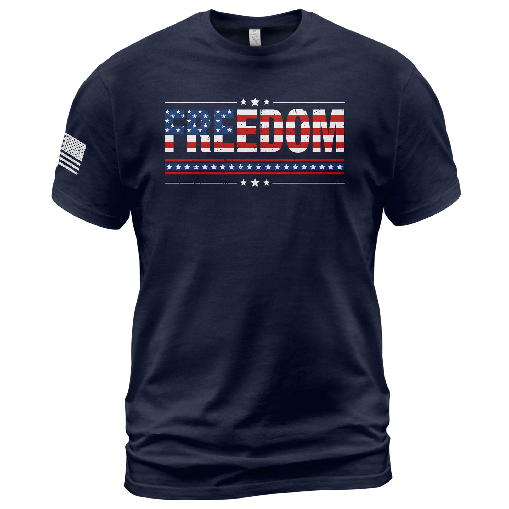 Patriotic T Shirts, Freedom American Flag Stars and Stripes Patriotic - Freedom Shirts for Men - Rust Field Wear