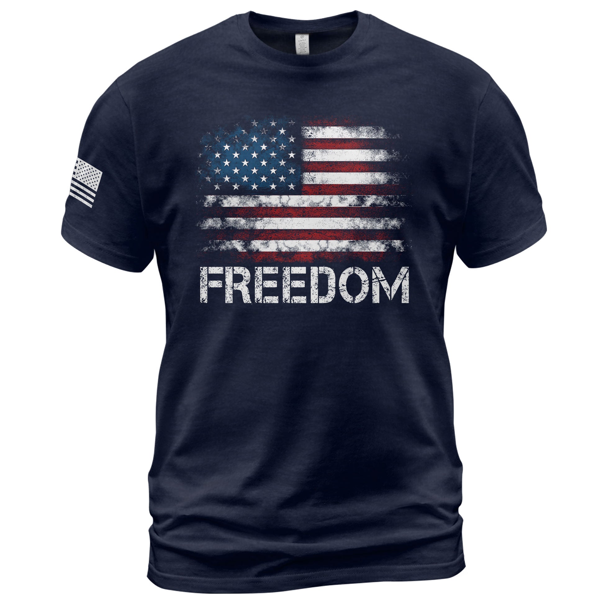Freedom Shirts for Men, Freedom Distressed American Flag Bold Patriotic - Patriotic T Shirts - Rust Field Wear
