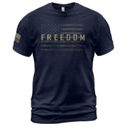 Freedom Distressed American Flag Military Style, Patriotic T Shirts - Freedom Shirts for Men - Rust Field Wear