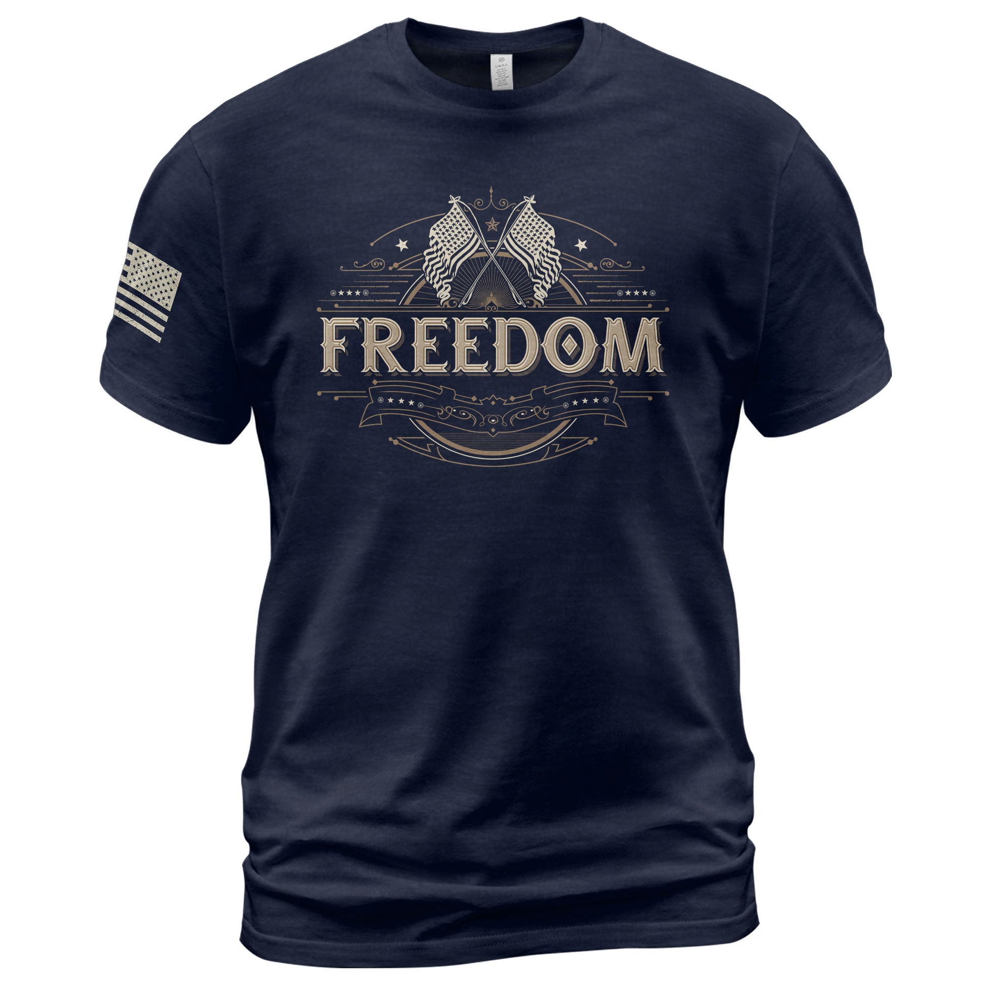 Freedom T Shirt, Freedom Heritage Patriotic American Flag Tribute - Freedom Shirts for Men - Rust Field Wear