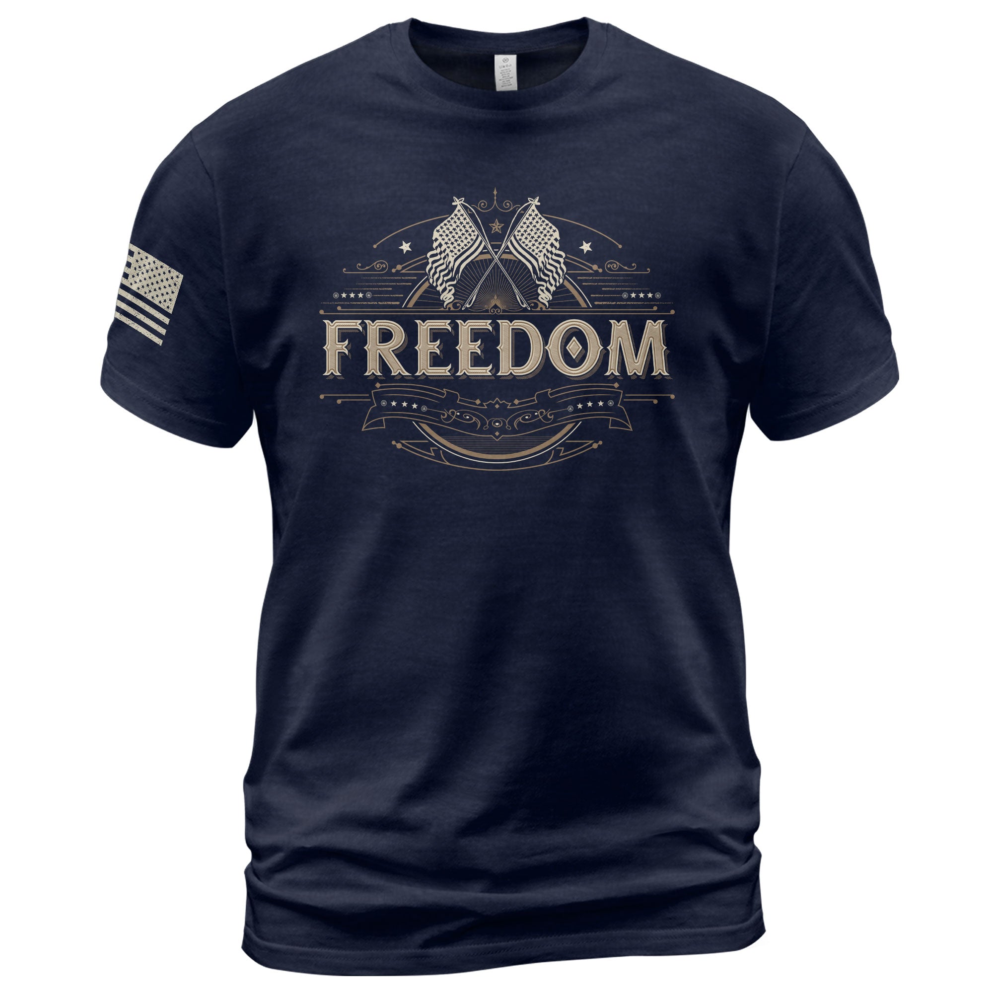 Freedom T Shirt, Freedom Heritage Patriotic American Flag Tribute - Freedom Shirts for Men - Rust Field Wear